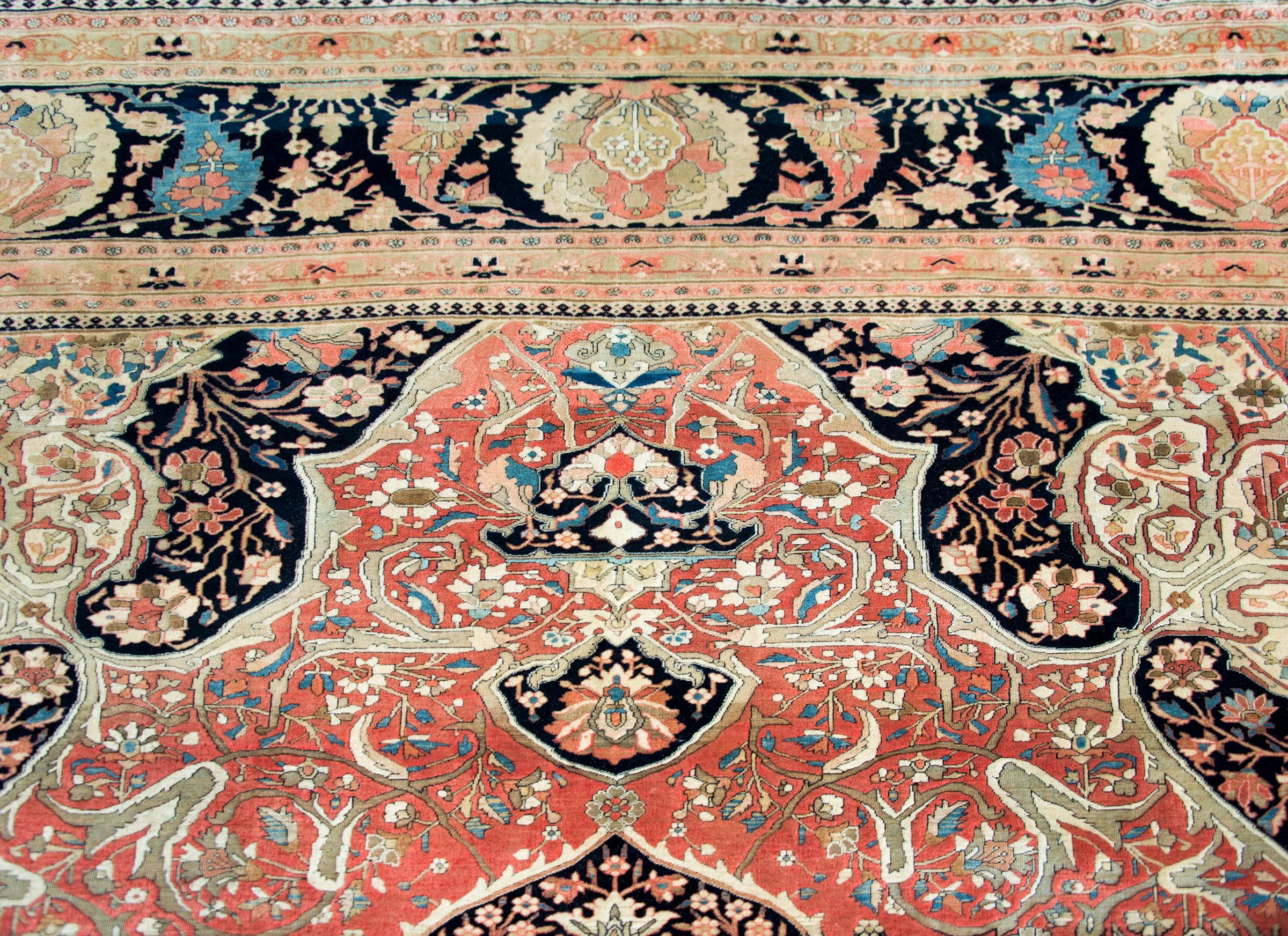 Late 19th Century Persian Mohtasham Kashan Rug For Sale 6
