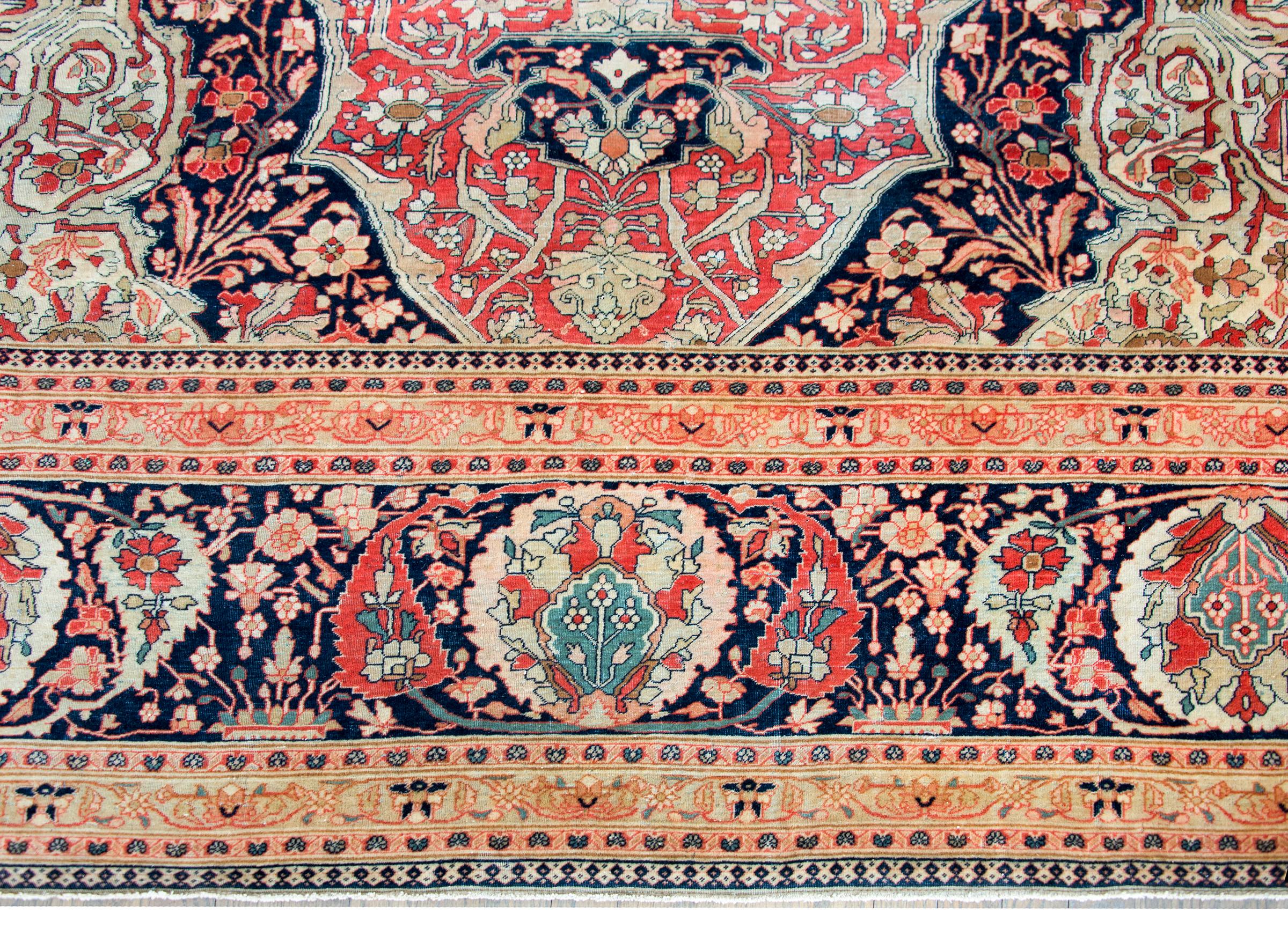 Late 19th Century Persian Mohtasham Kashan Rug For Sale 7