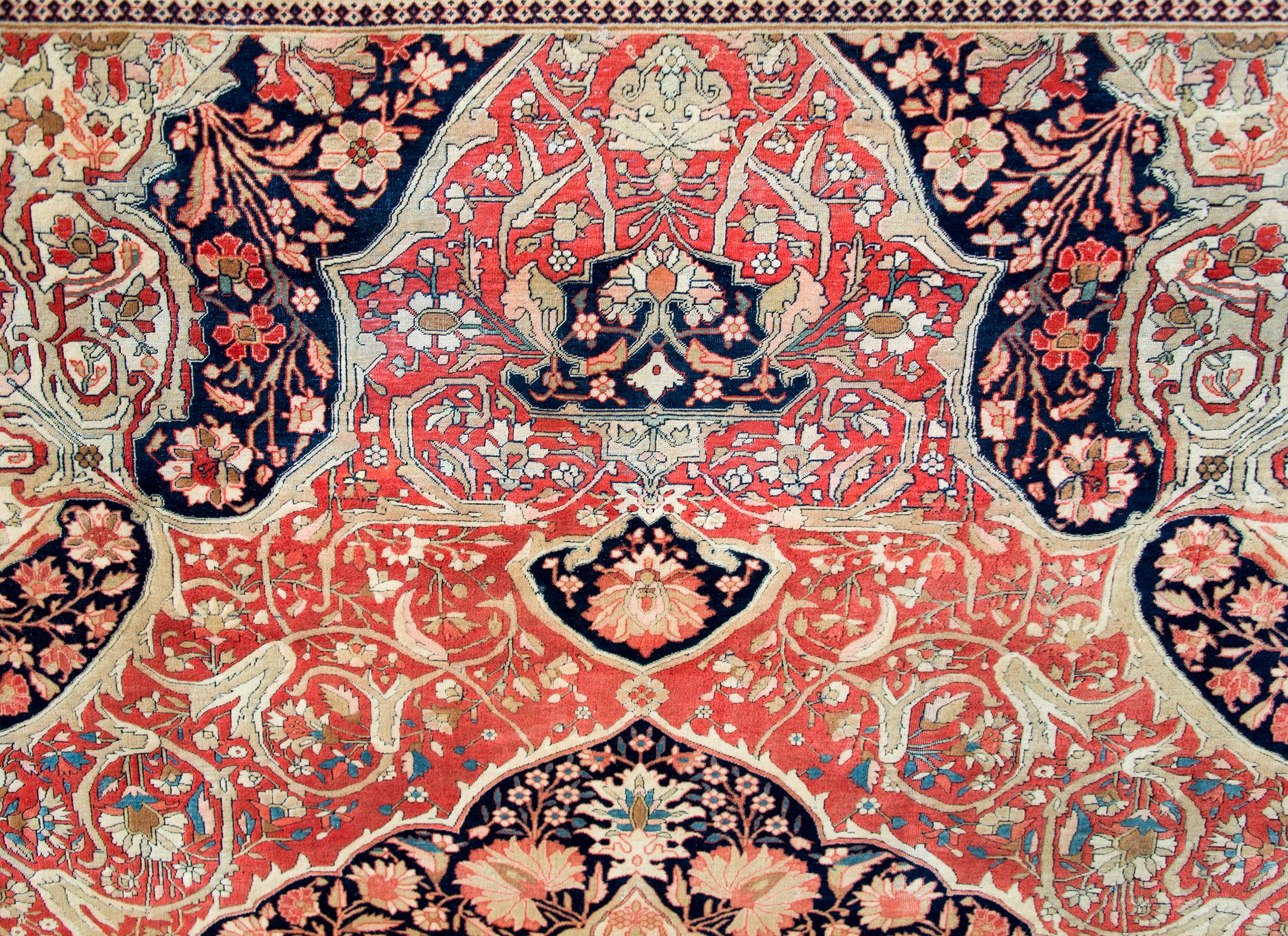 Late 19th Century Persian Mohtasham Kashan Rug For Sale 8