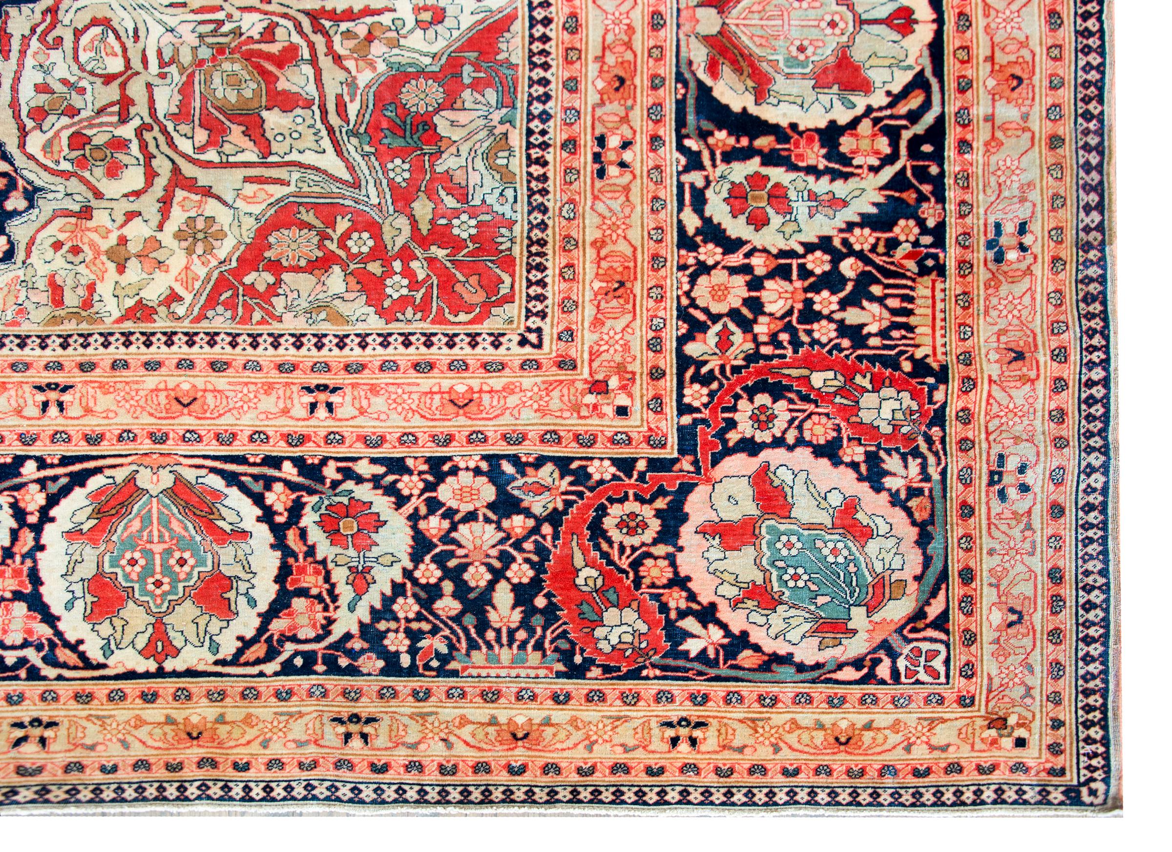 Late 19th Century Persian Mohtasham Kashan Rug For Sale 9