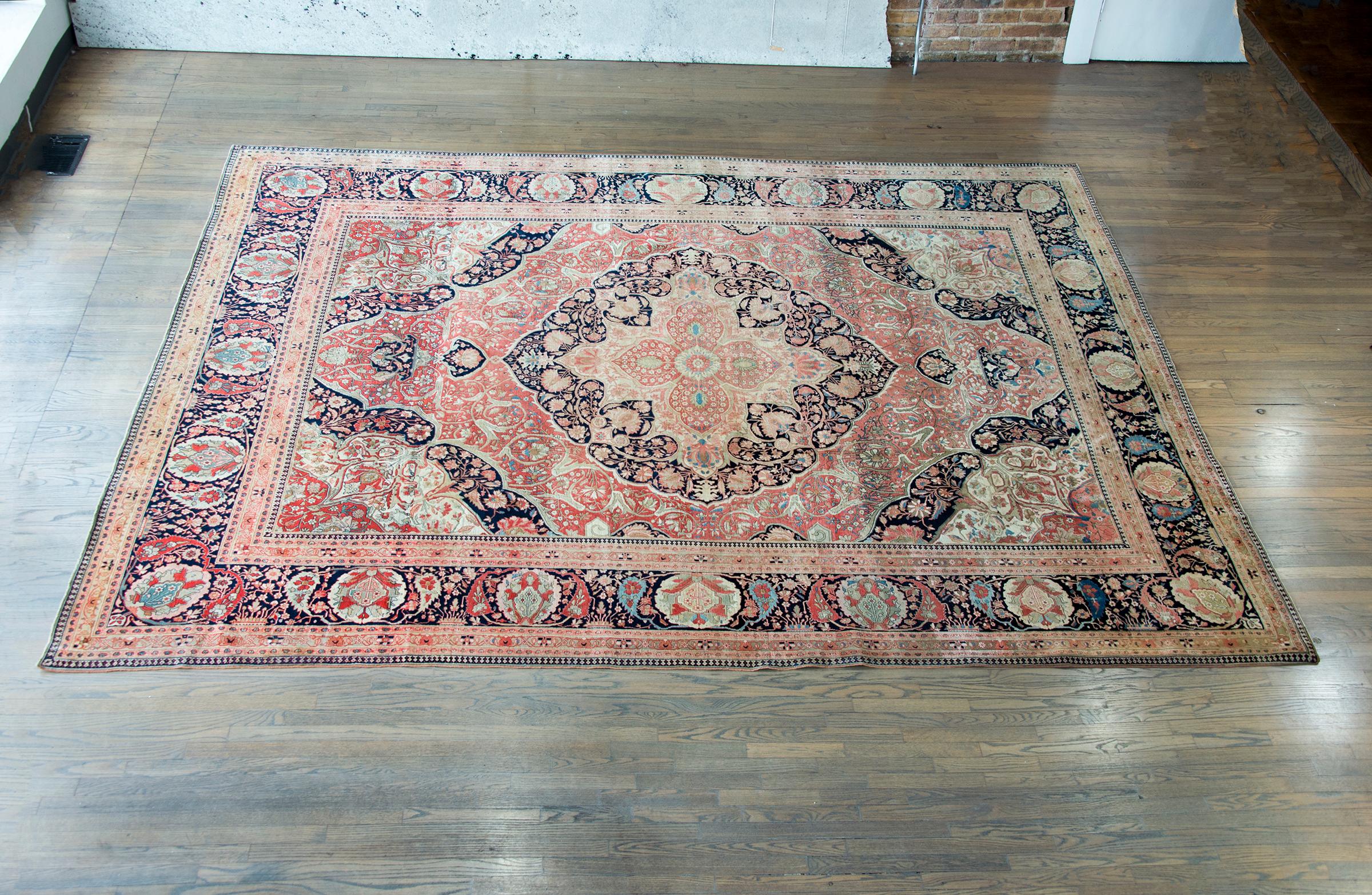 Late 19th Century Persian Mohtasham Kashan Rug For Sale 11