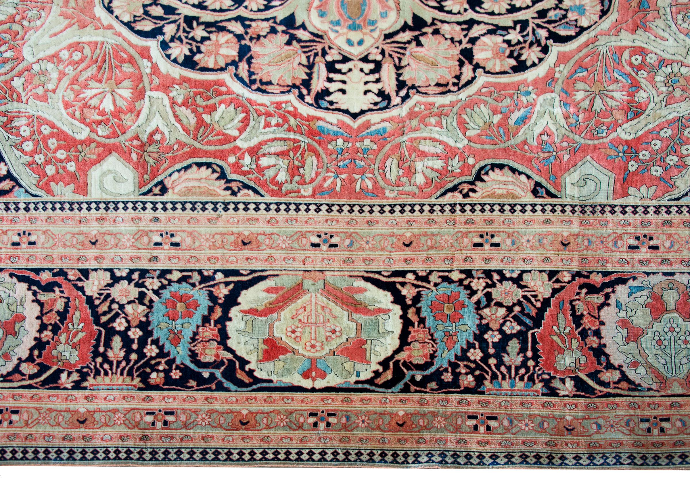 Late 19th Century Persian Mohtasham Kashan Rug For Sale 1