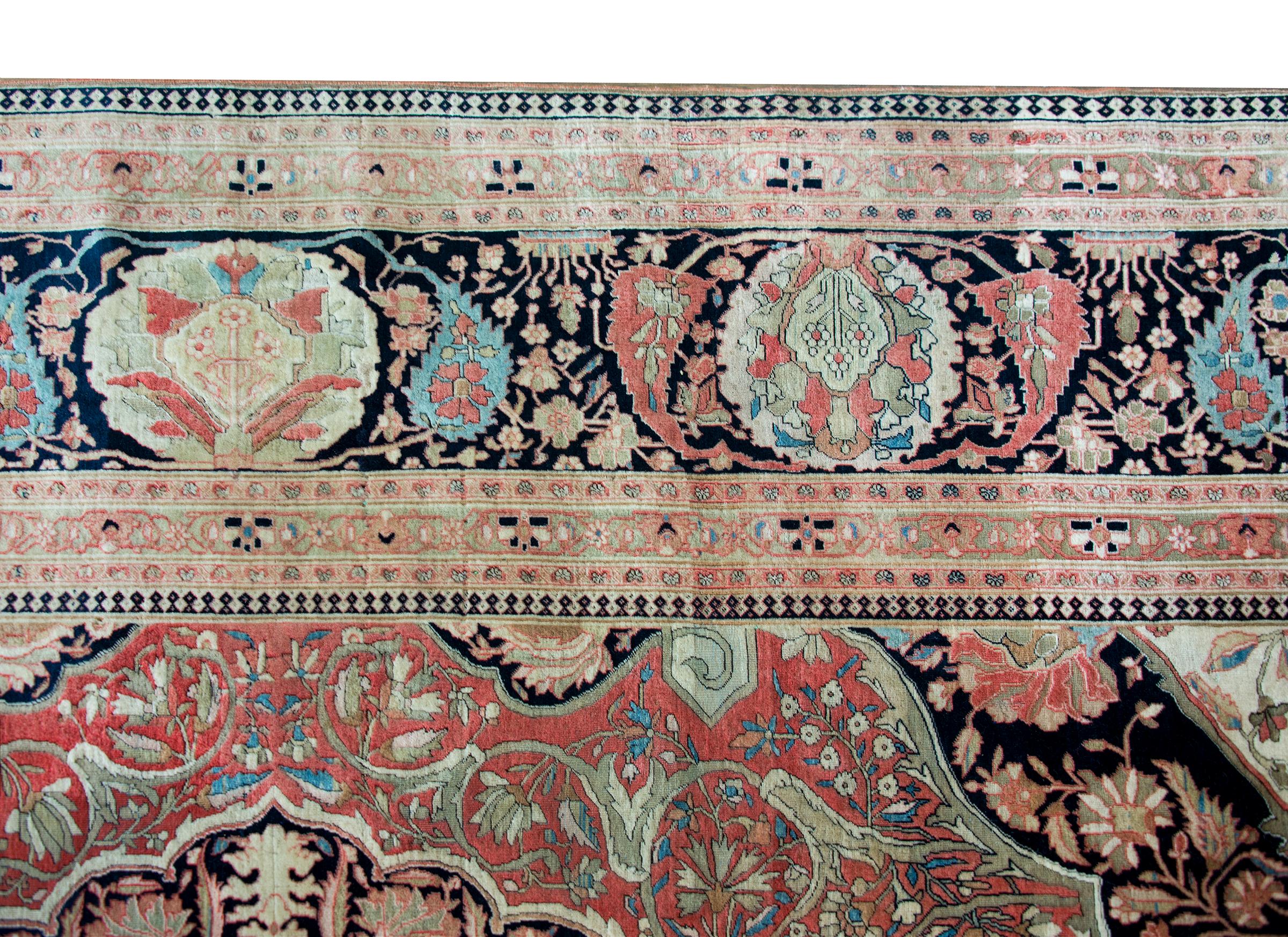 Late 19th Century Persian Mohtasham Kashan Rug For Sale 2