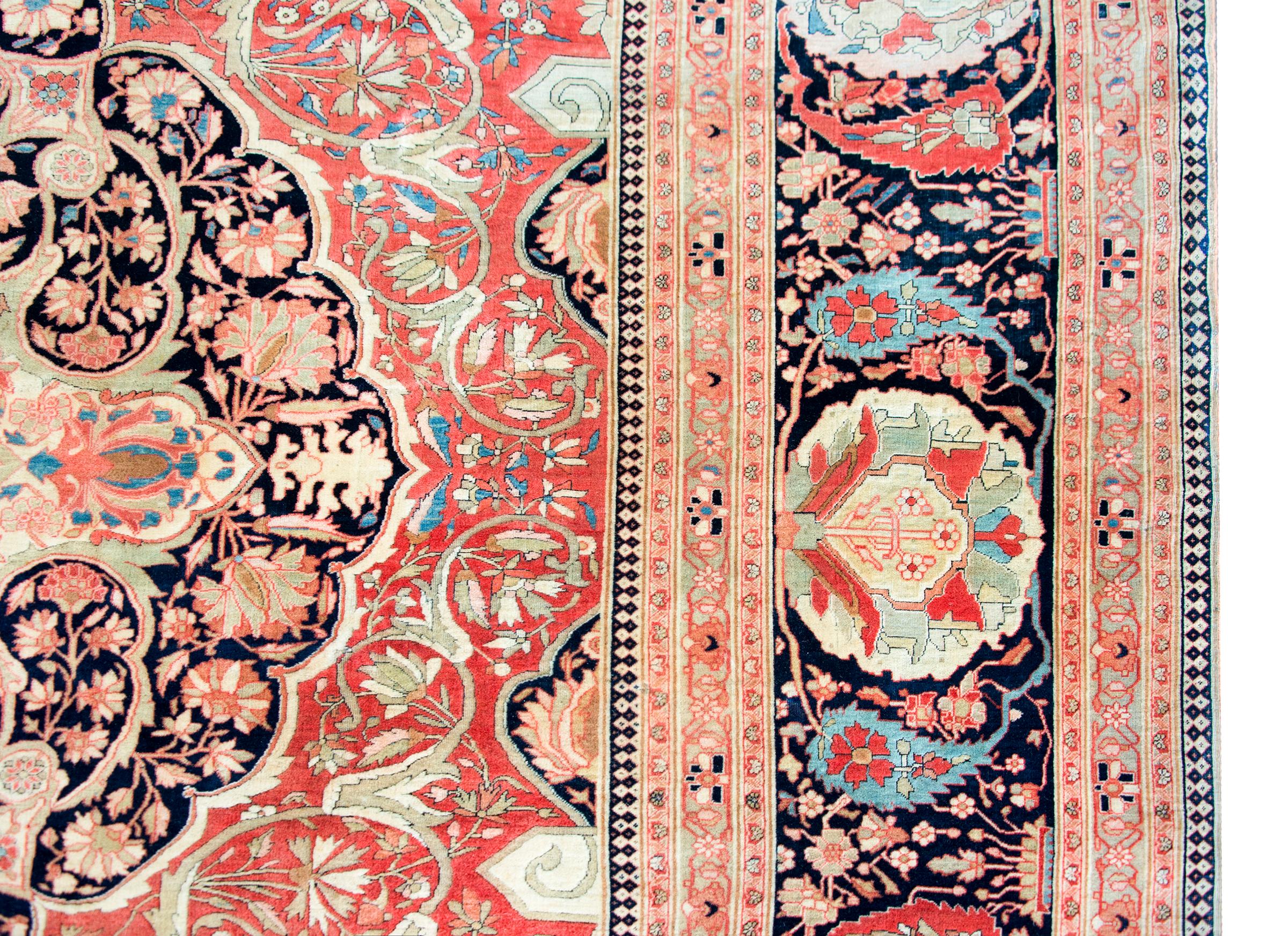 Late 19th Century Persian Mohtasham Kashan Rug For Sale 3
