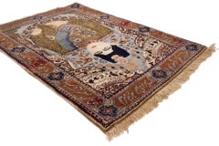 Alfombra persa mohtasham kashan de estilo tradicional de finales del siglo XIX