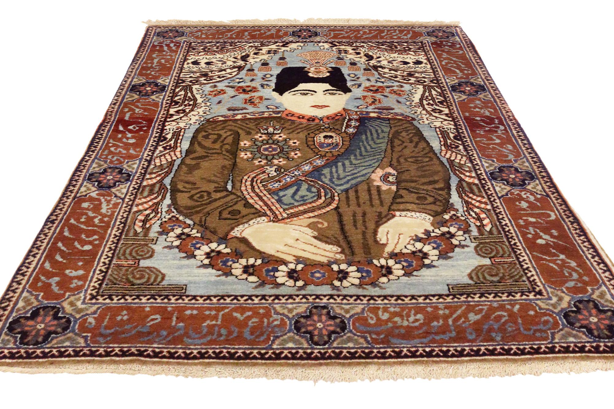 Alfombra persa mohtasham kashan de estilo tradicional de finales del siglo XIX Kashan en venta