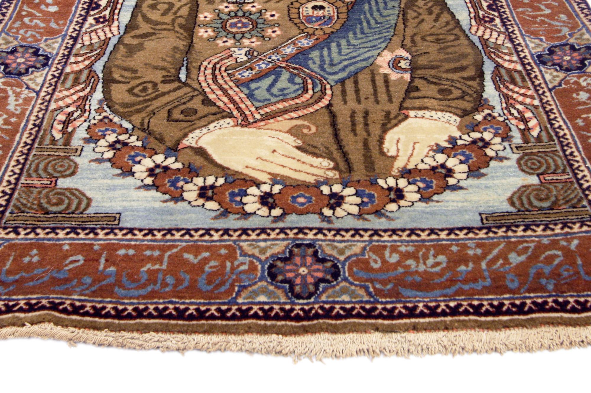 Alfombra persa mohtasham kashan de estilo tradicional de finales del siglo XIX Persa en venta