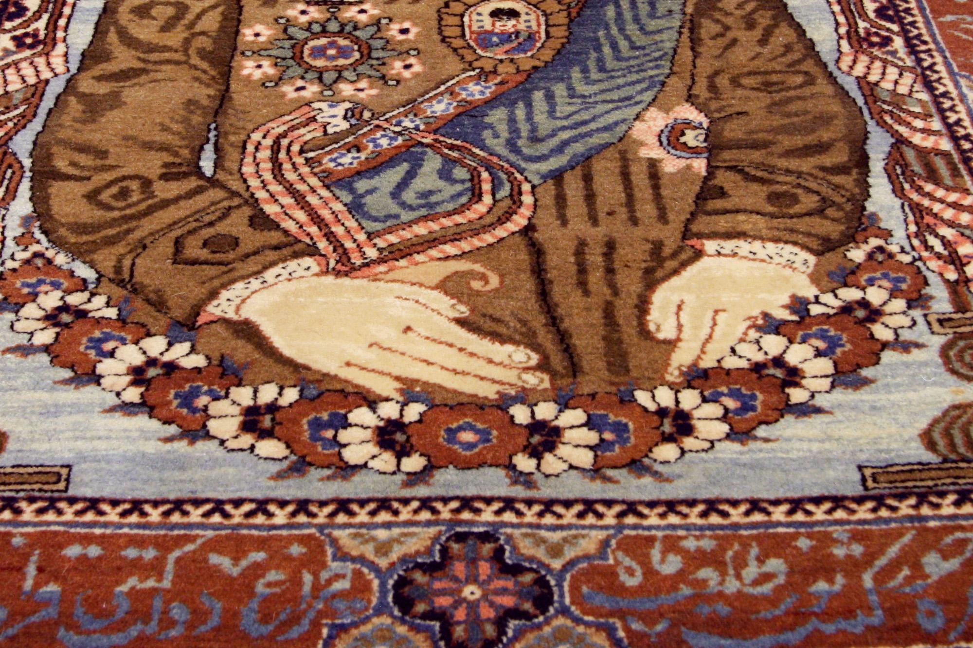 Alfombra persa mohtasham kashan de estilo tradicional de finales del siglo XIX Anudado a mano en venta