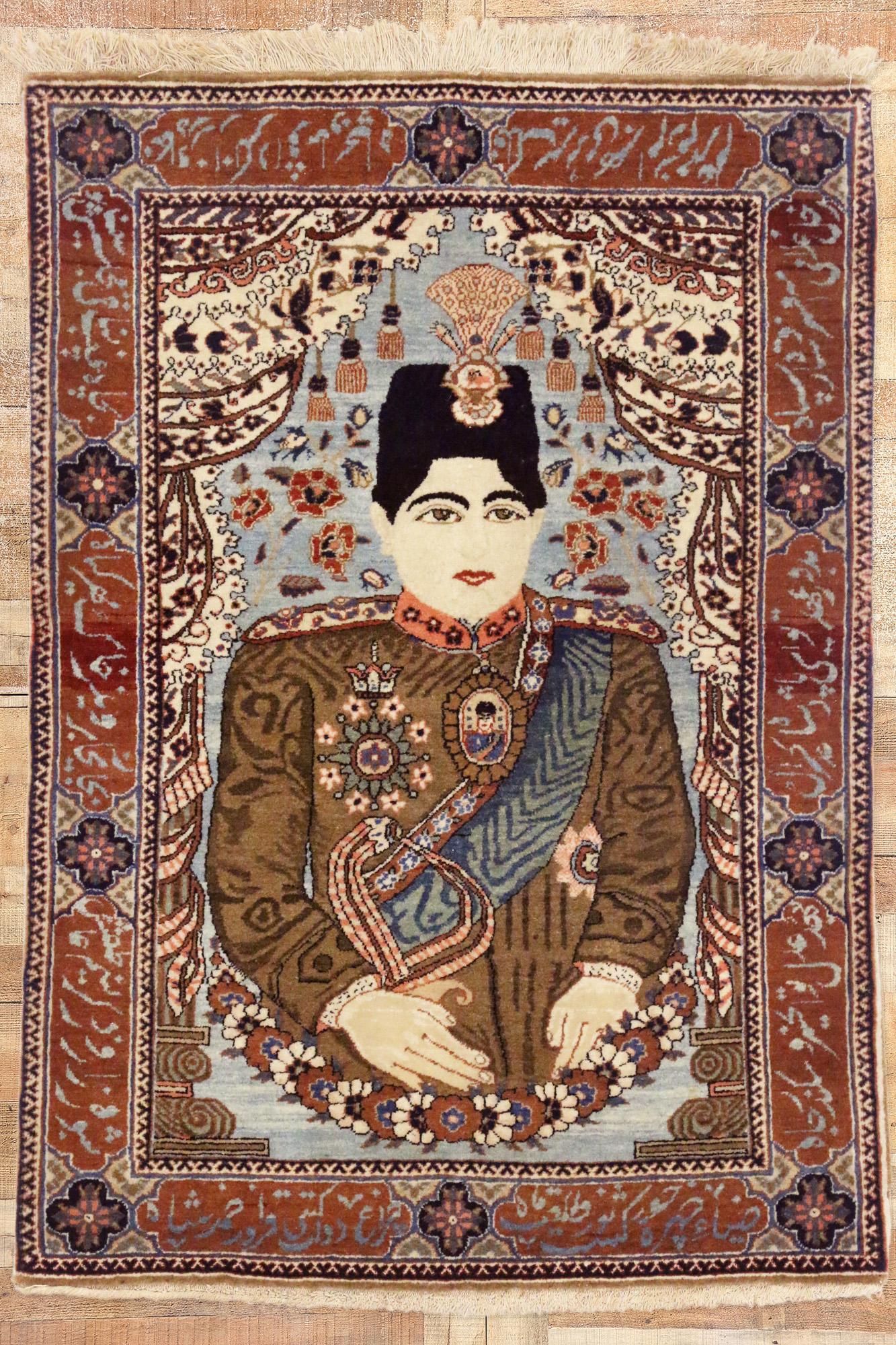 Alfombra persa mohtasham kashan de estilo tradicional de finales del siglo XIX en venta 2