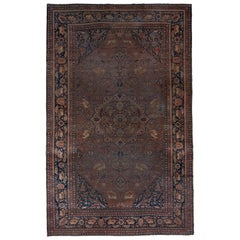 Antique Late 19th Century Persian Mohtashem Kashan Mansion Carpet, Bold Colors