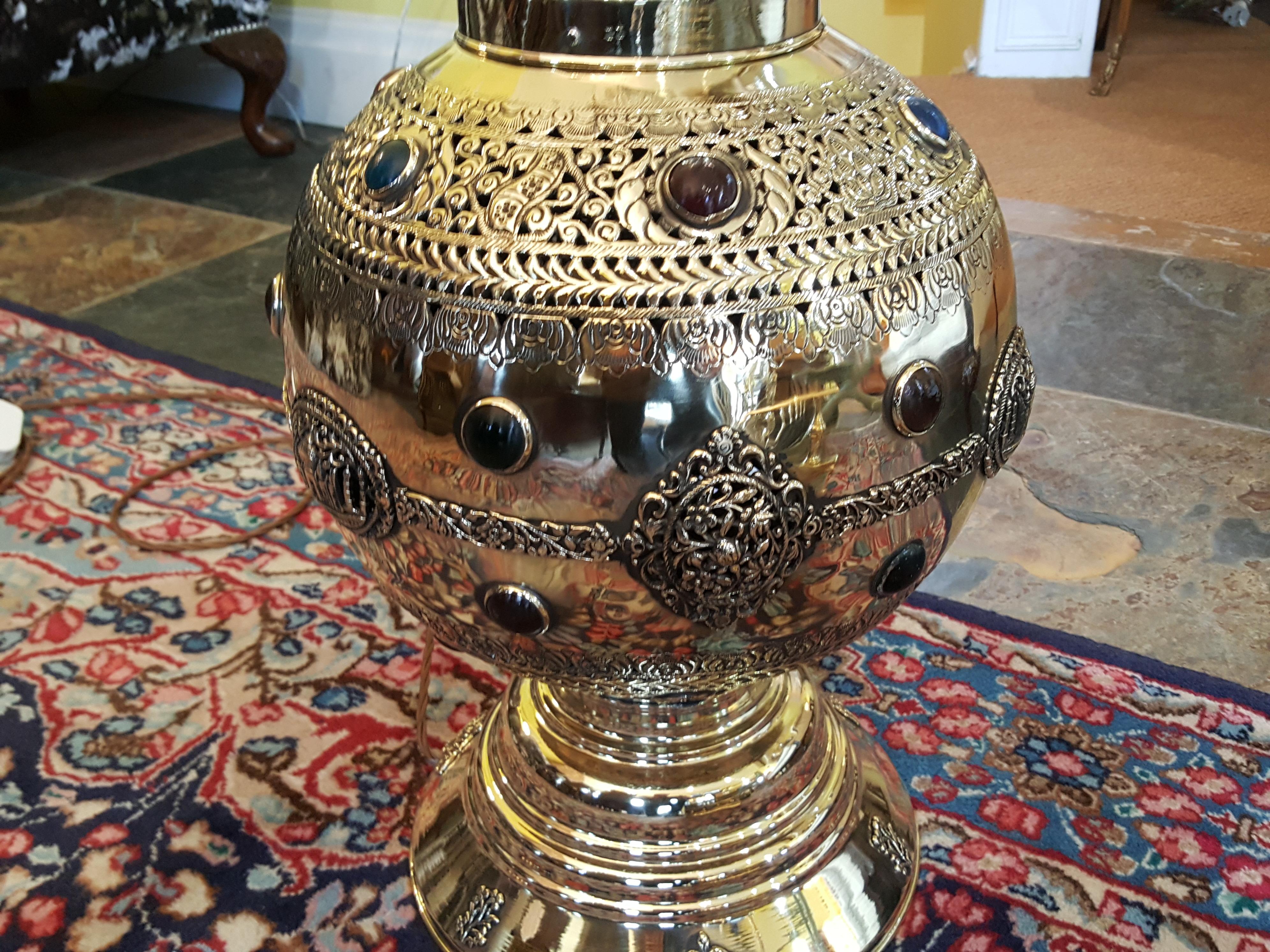 Late 19th Century Persian Pierced Brass Incense Burner 1