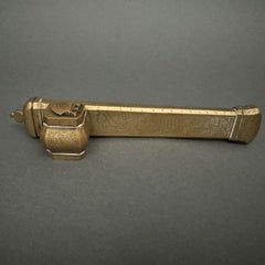 Late 19th-century Persian portable writing case and inkwell, richly engraved