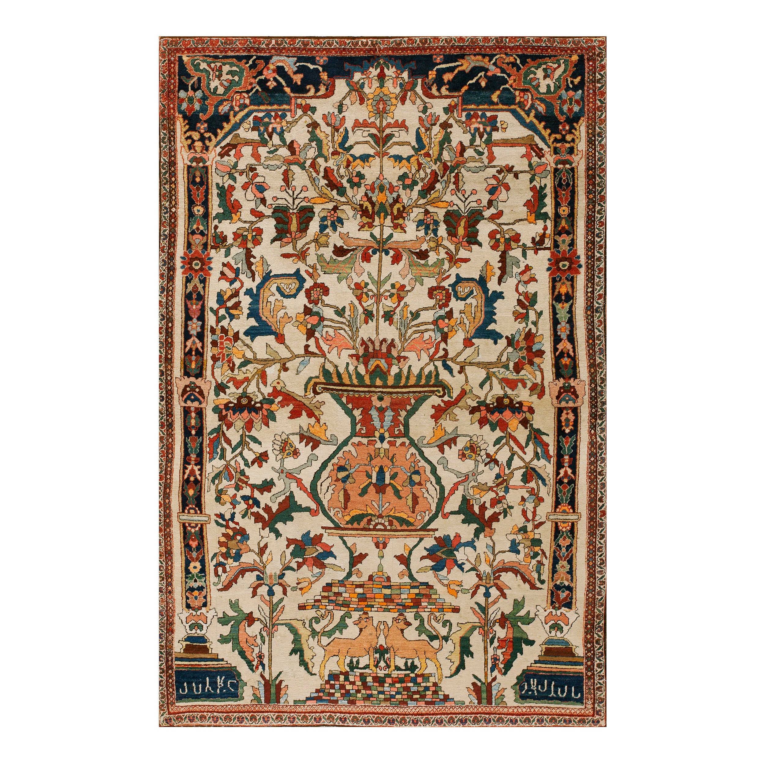 Persischer Sarouk Farahan-Teppich des späten 19. Jahrhunderts ( 4'' x 6'9''- 132 x 205 )