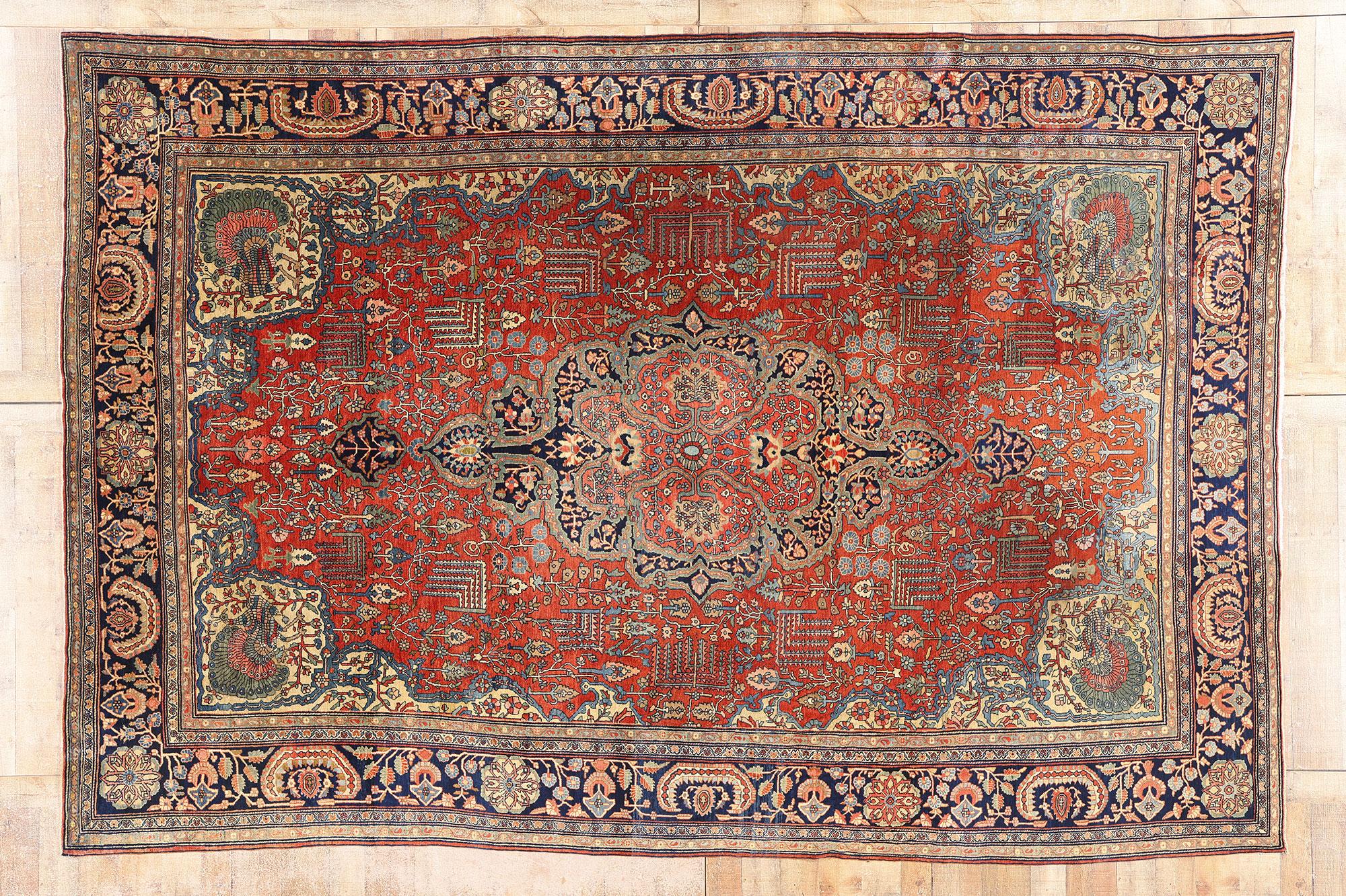 Tapis persan Sarouk Farahan des années 1880, 09'00 x 13'02 en vente 3
