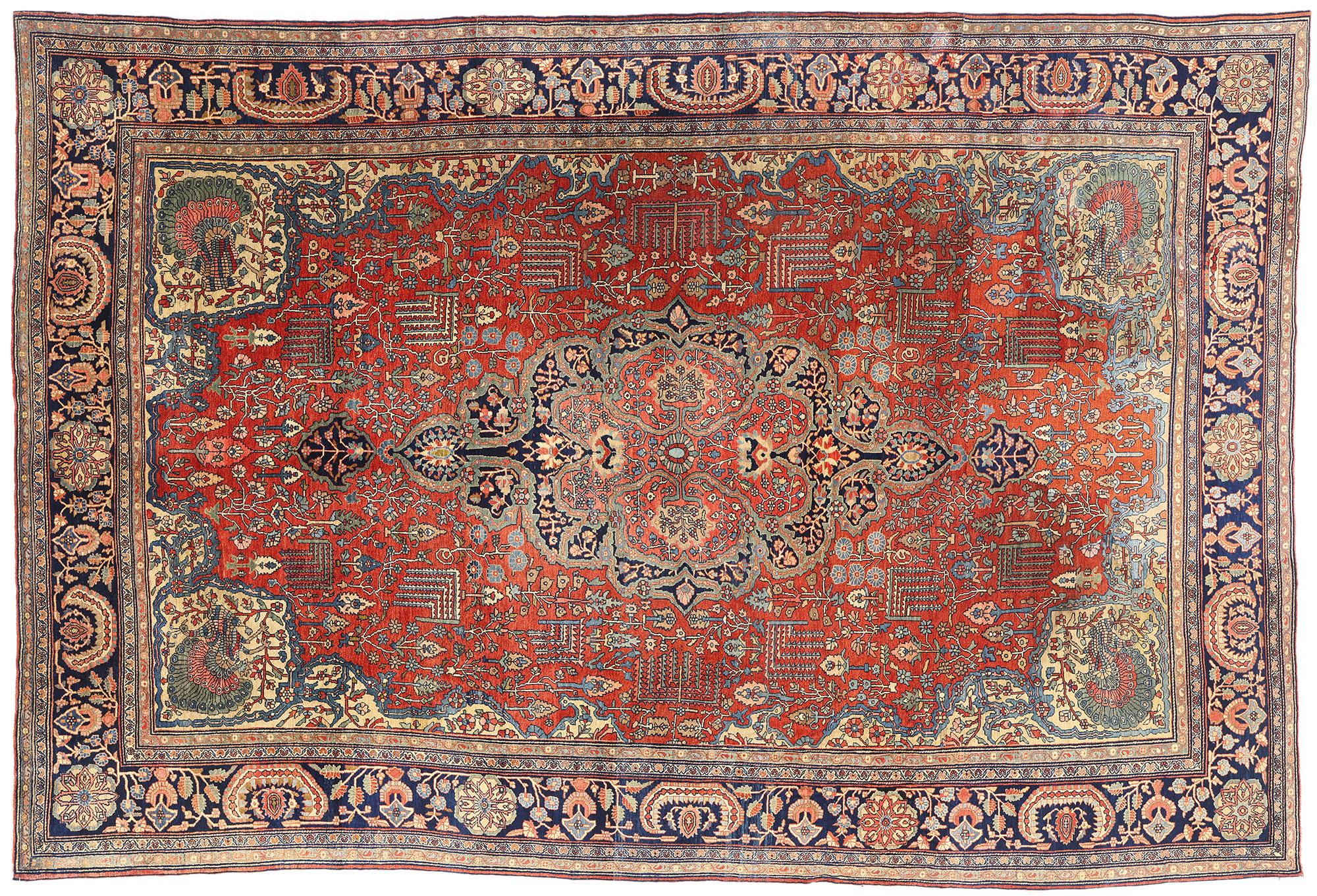 Tapis persan Sarouk Farahan des années 1880, 09'00 x 13'02 en vente 4