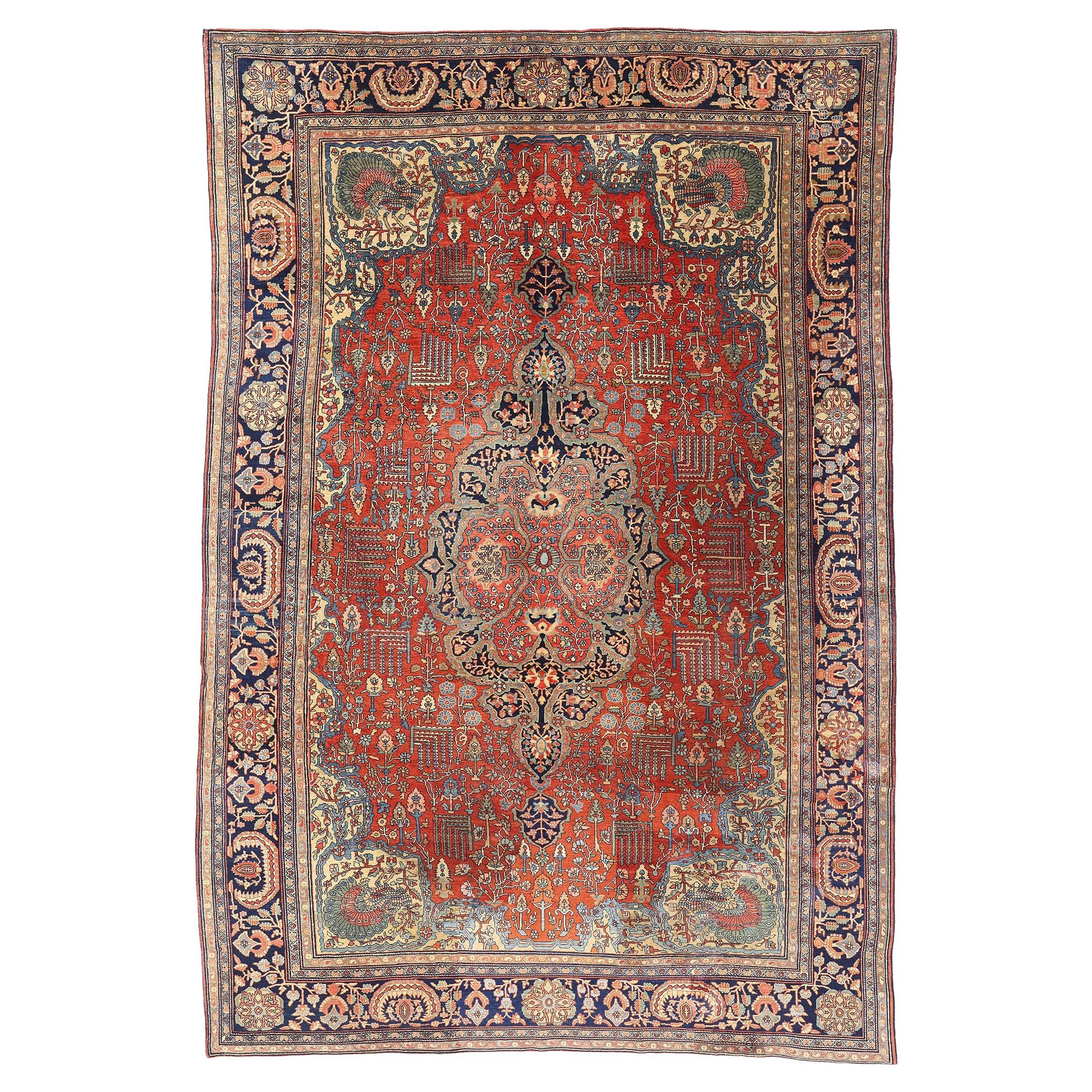 Persischer Sarouk Farahan Teppich aus den 1880er Jahren, 09'00 x 13'02