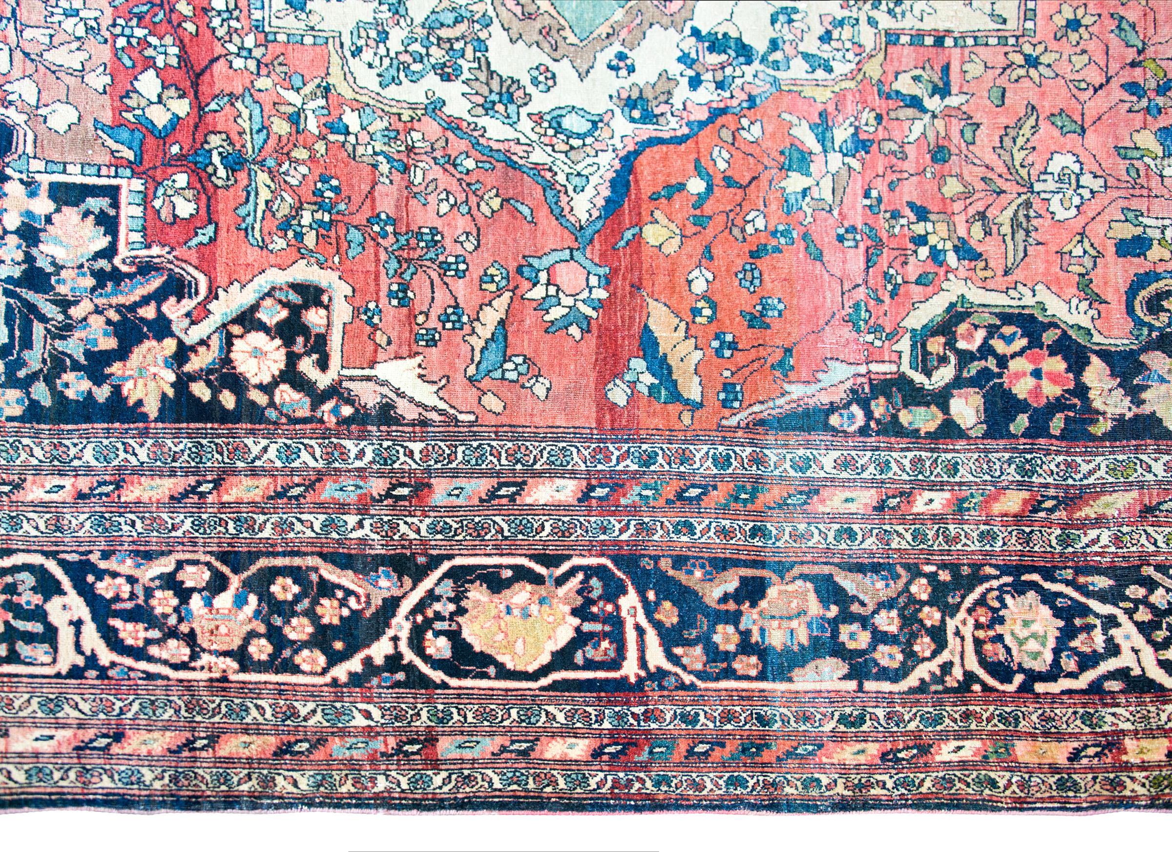 Noué à la main Tapis persan Sarouk Farahan de la fin du XIXe siècle en vente