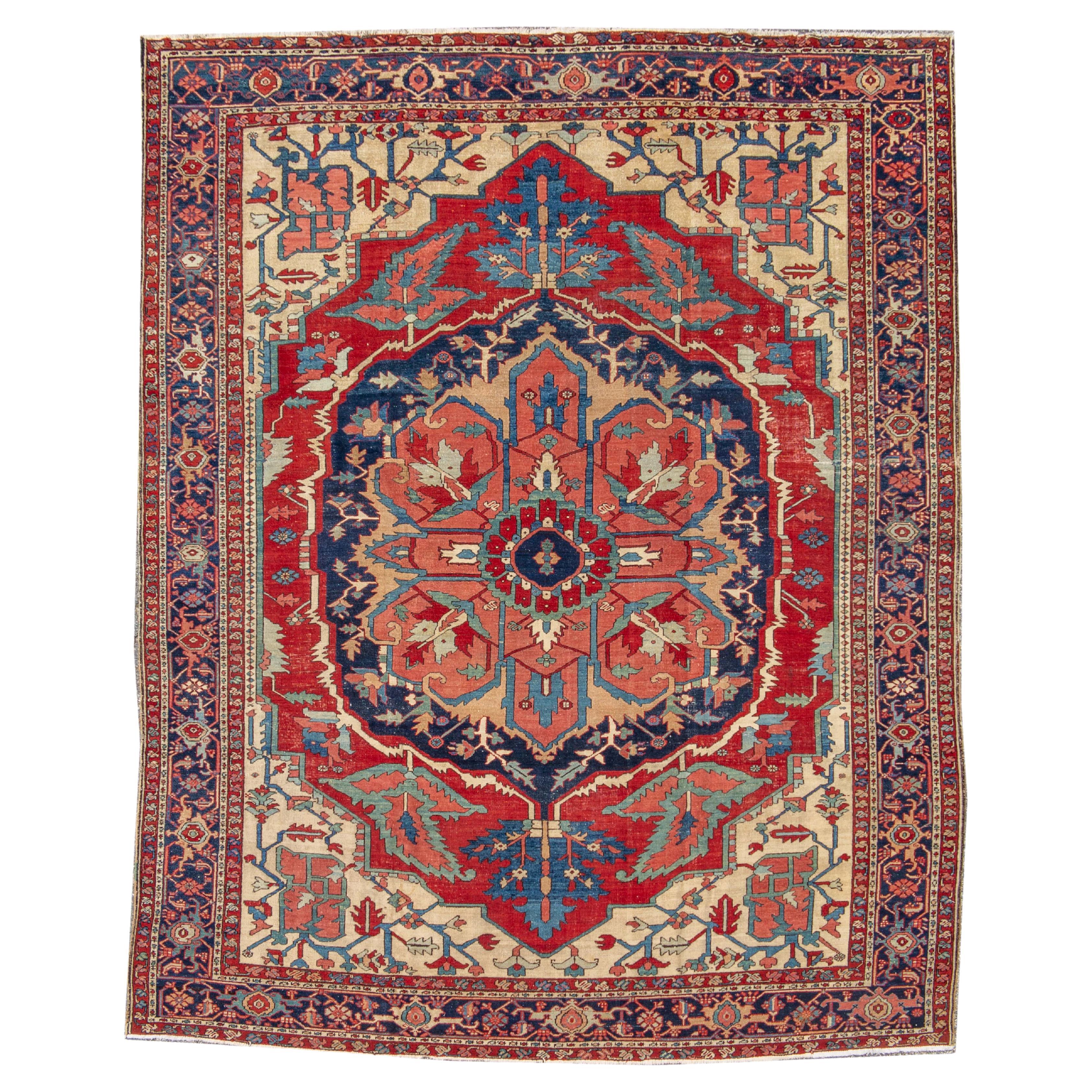 Late 19th Century Persian Serapi Rug, 10'0″ × 12'4″ For Sale