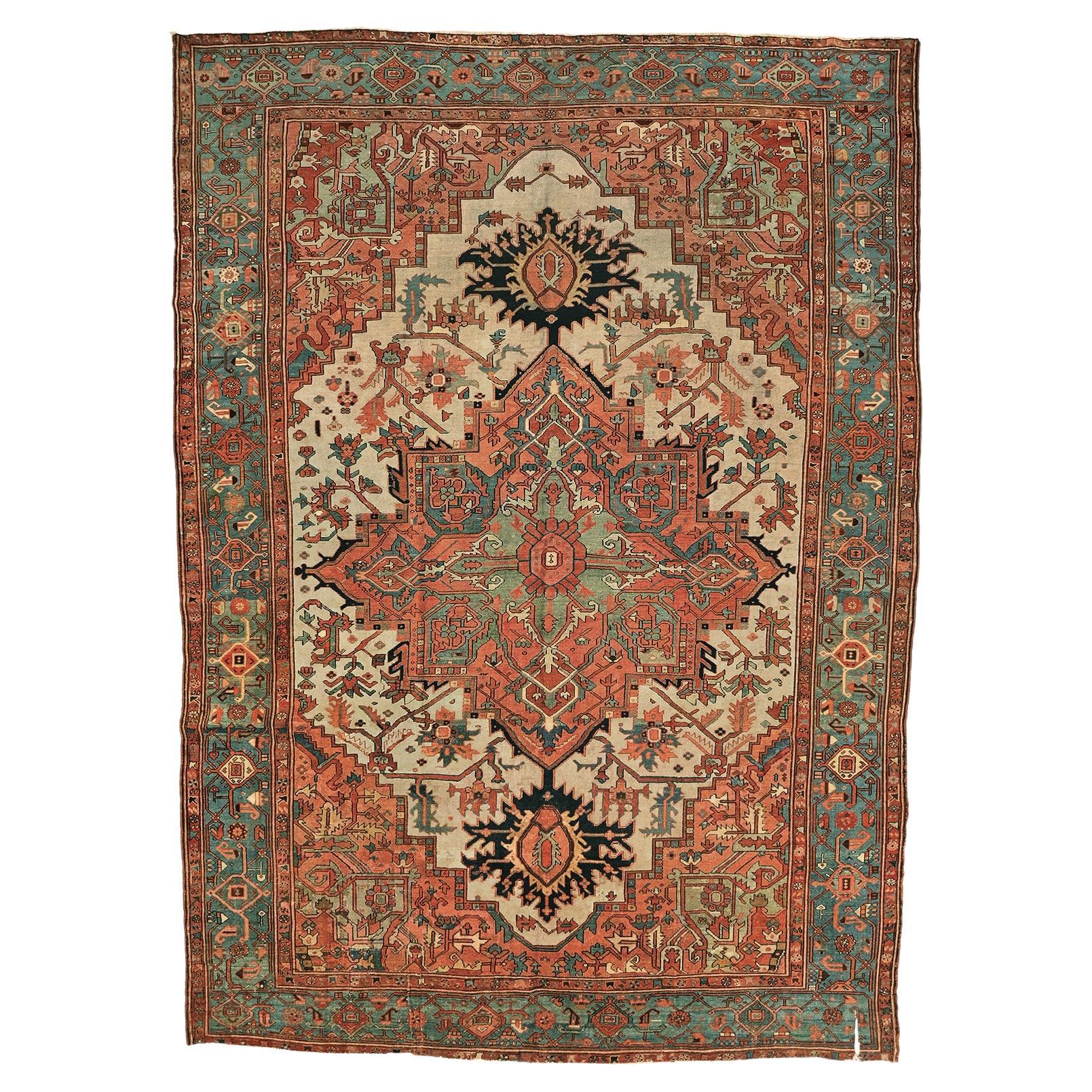 Late-19th Century, Persian, Serapi Rug