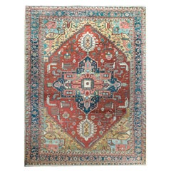 Antique Persian Karajeh-Serapi with Tribal Design For Sale at 1stDibs