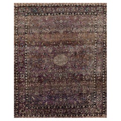 Kashan de seda persa de Kazán de finales del siglo XIX ( 3'2" x 4' - 98 x 122 )
