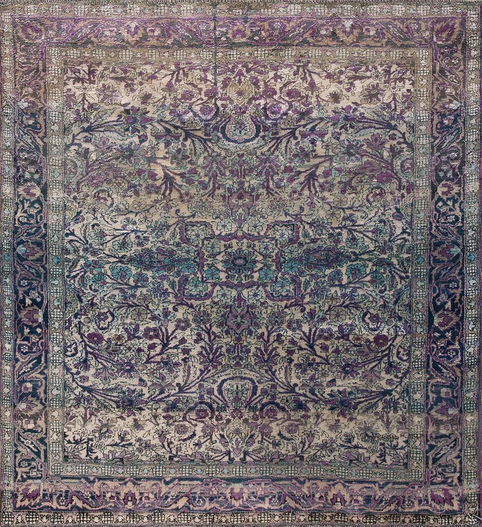  Late 19th Century Persian Silk Kashan Carpet ( 3' x 3'6" - 92 x 108 ) For Sale