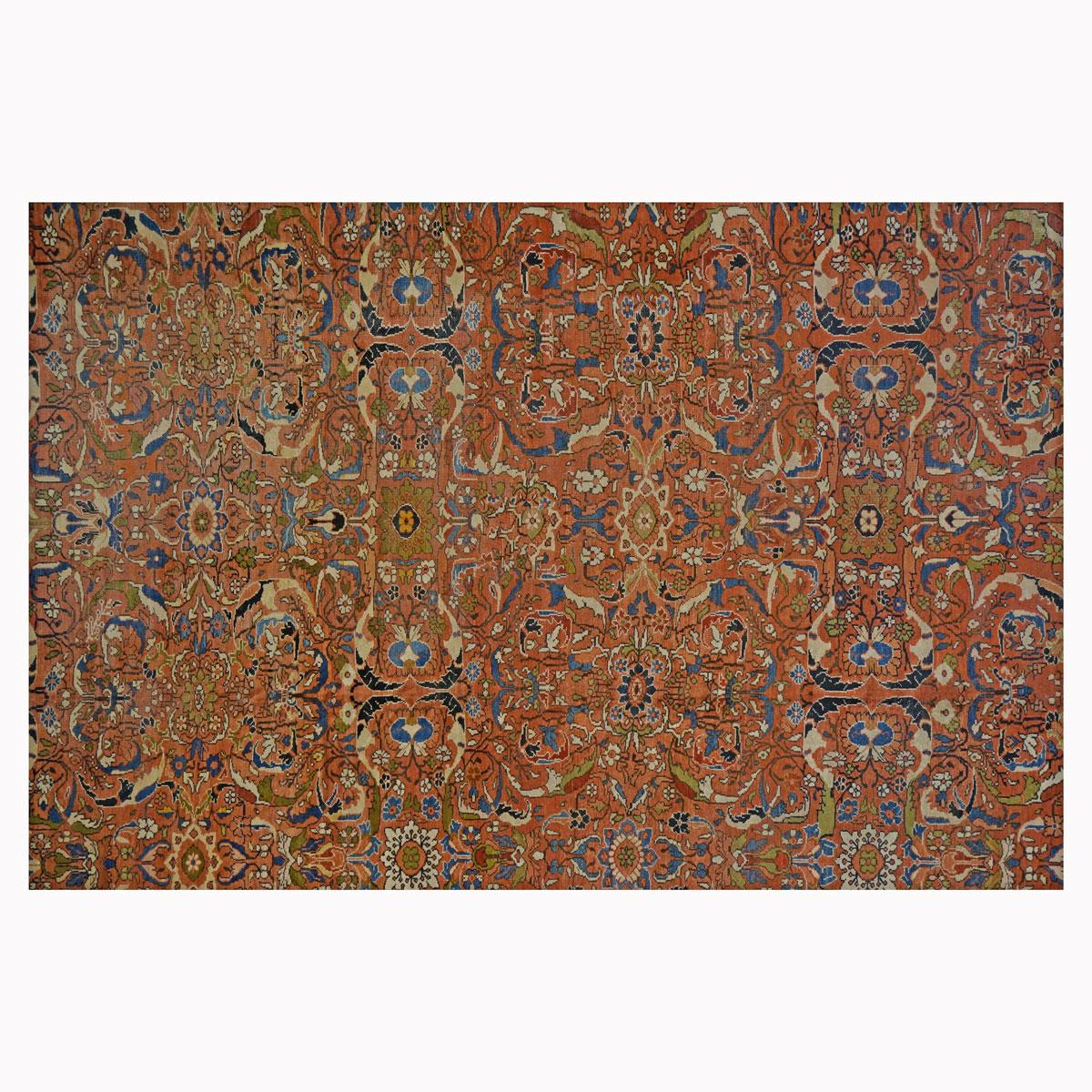 Late 19th Century Persian Sultanabad 13X24 Palace Sized Rust Rug For Sale 1