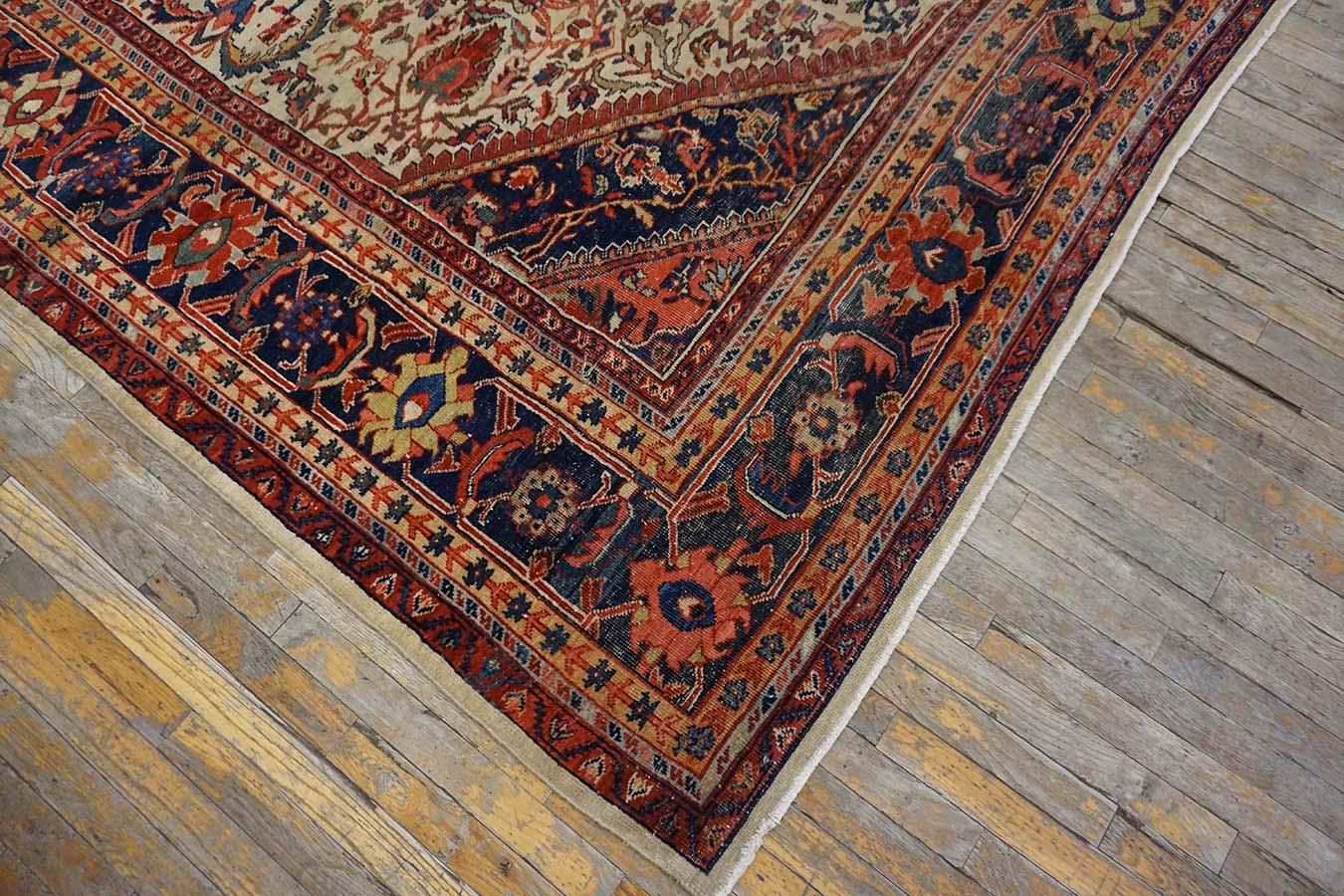 Hand-Knotted Late 19th Century Persian Sultanabad Carpet 10' 6