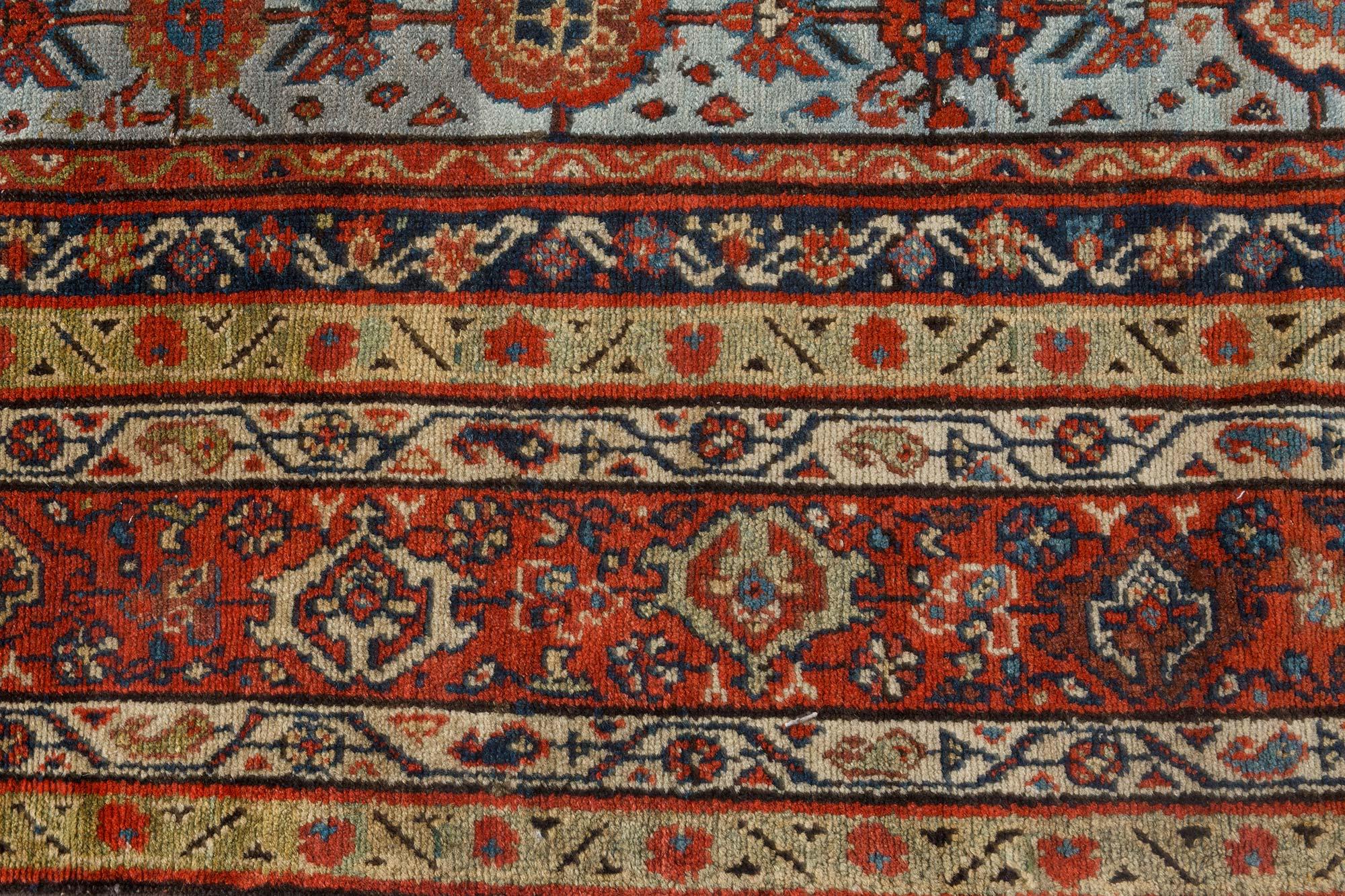 19th Century Persian Sultanabad Handmade Wool Rug For Sale 1