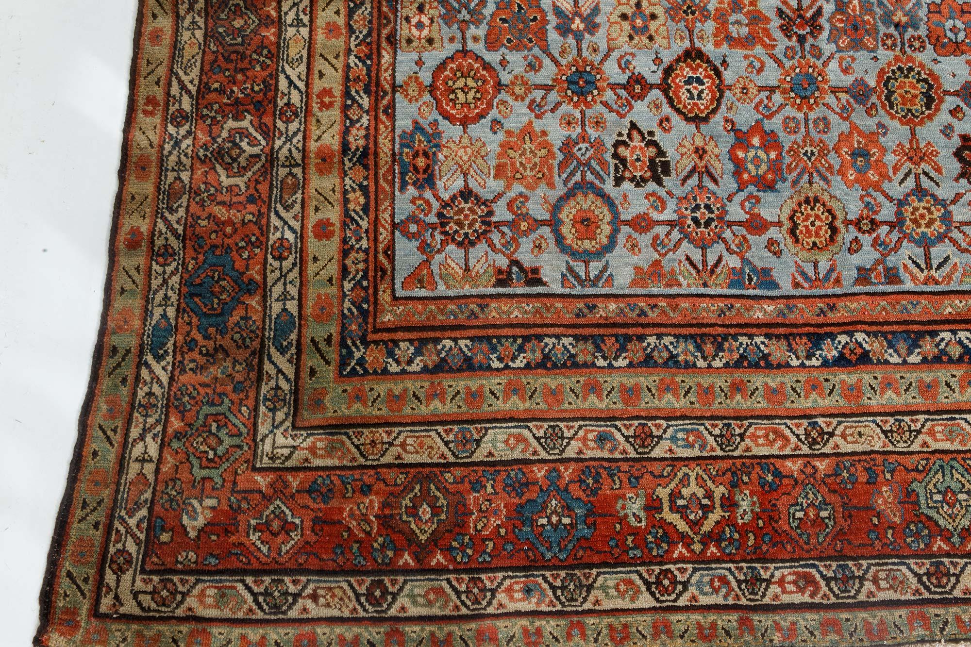 19th Century Persian Sultanabad Handmade Wool Rug For Sale 2