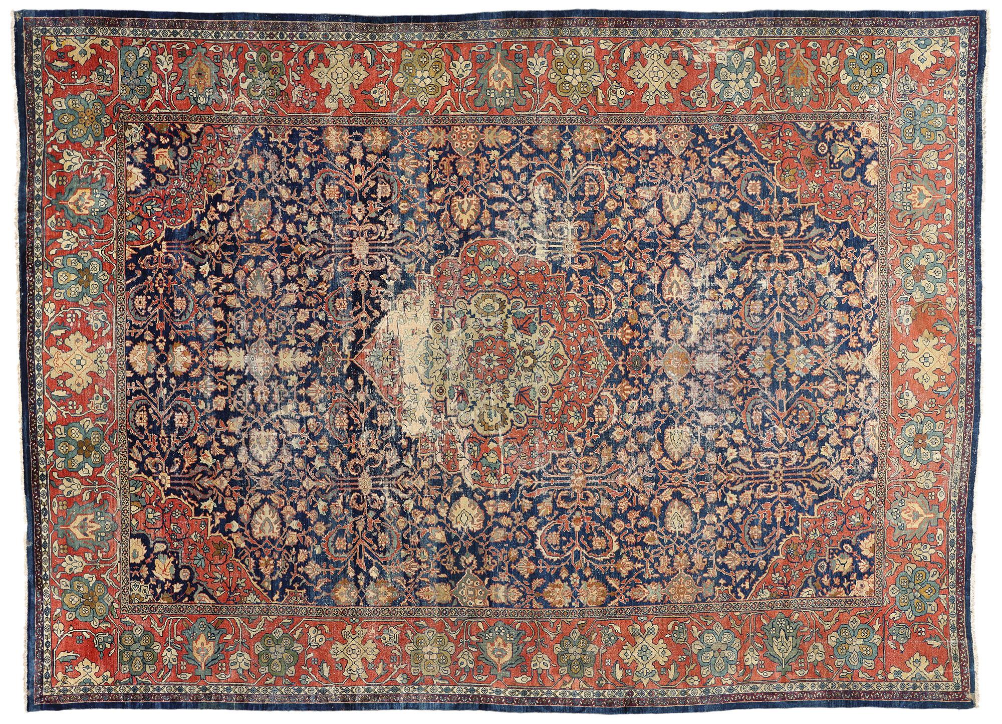 Perse Late 19th Century Persian Sultanabad Carpet with Modern Style en vente