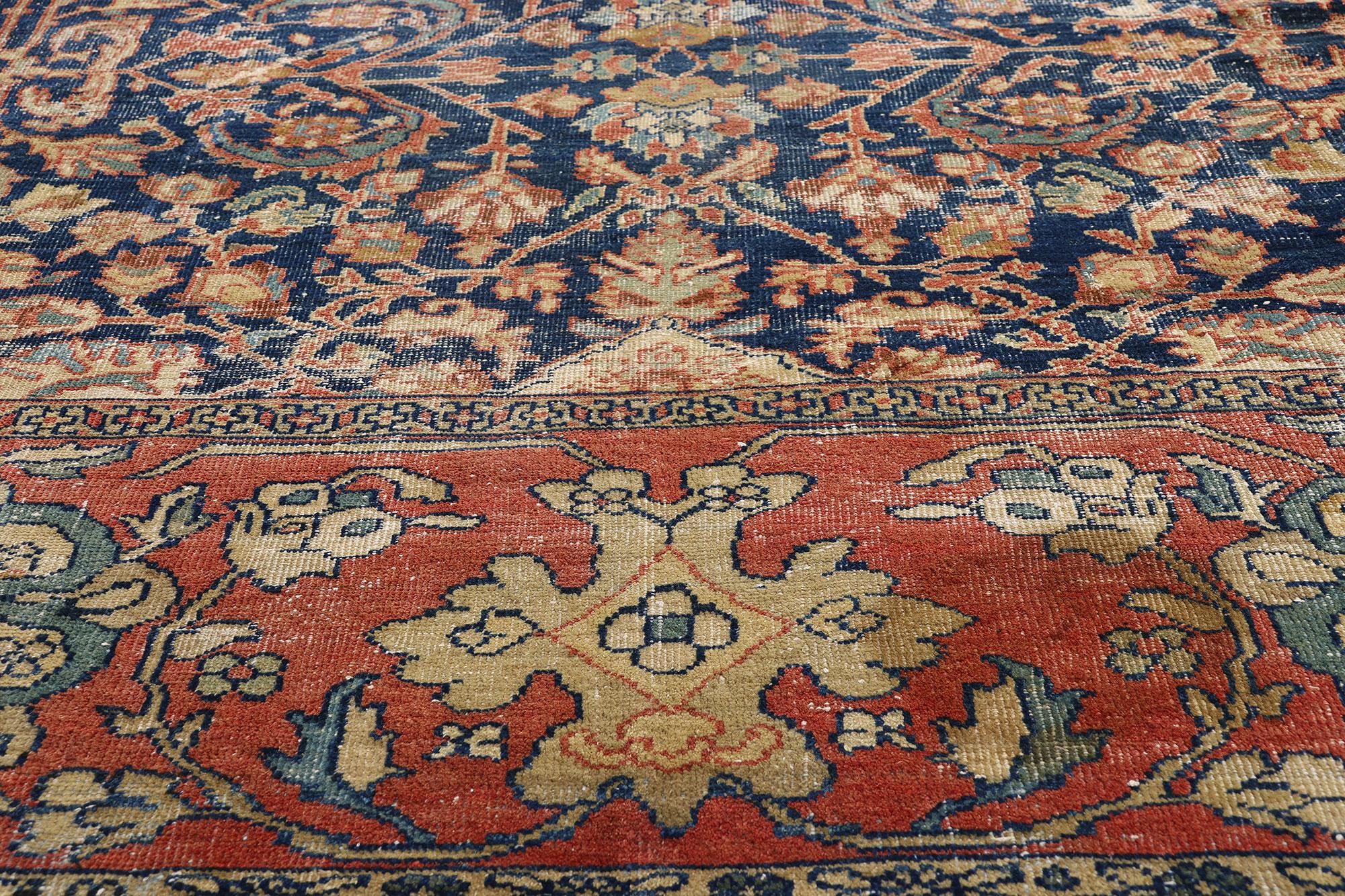 Late 19th Century Persian Sultanabad Carpet with Modern Style Abîmé - En vente à Dallas, TX