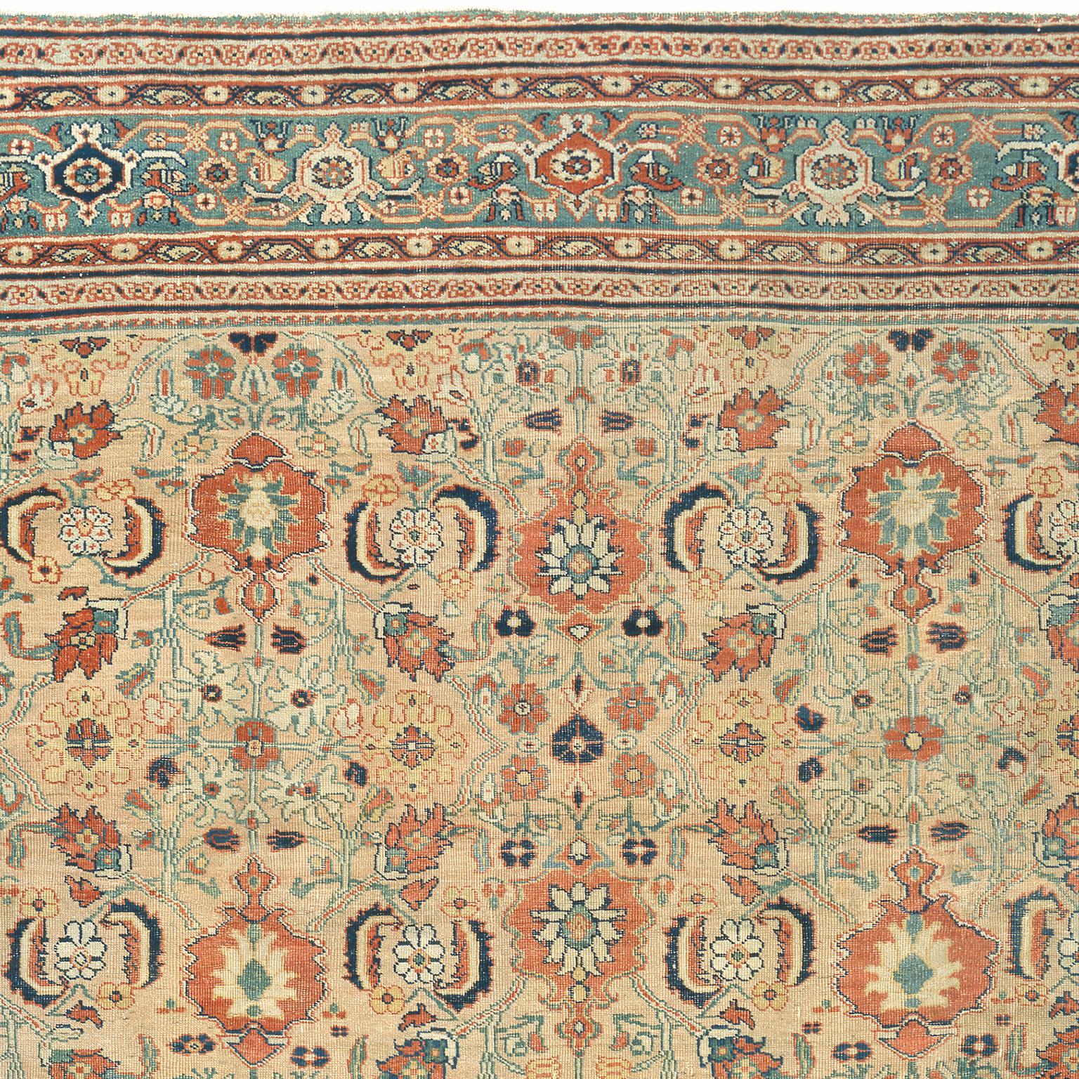 Hand-Woven Late 19th Century Persian Sultanabad Rug For Sale