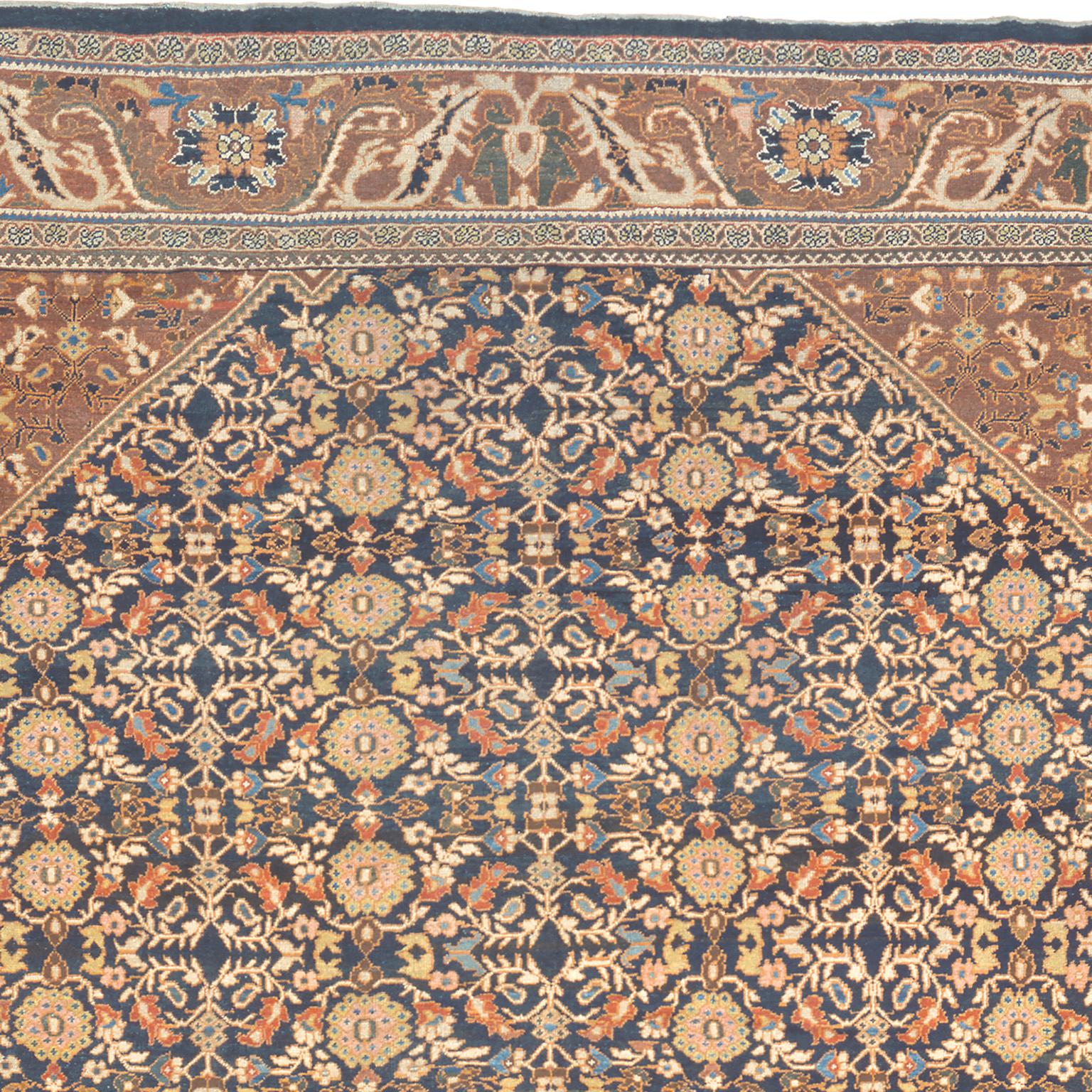 Noué à la main Tapis persan Sultanabad de la fin du XIXe siècle en vente