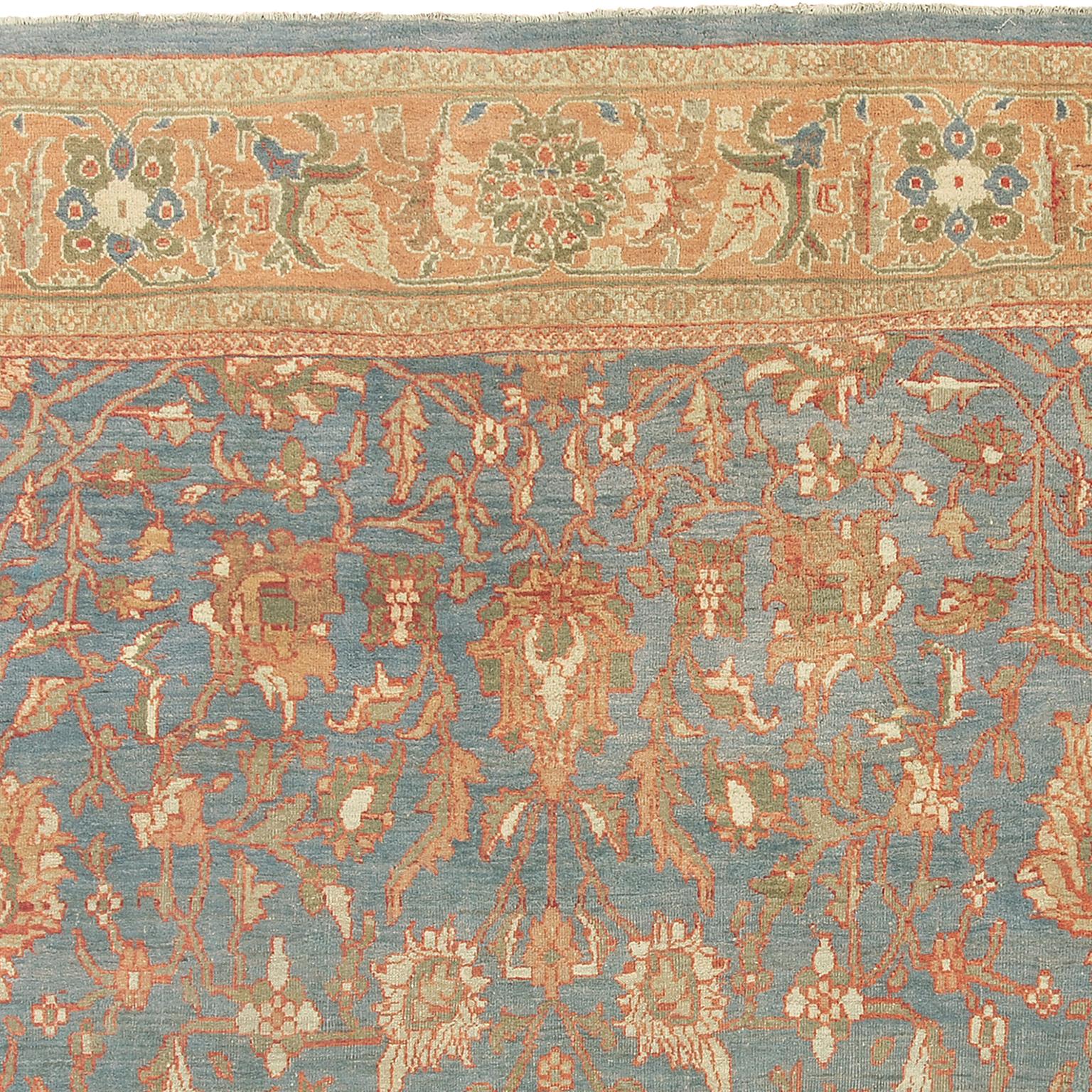 Alfombra persa Sultanabad de finales del siglo XIX Tejido a mano en venta