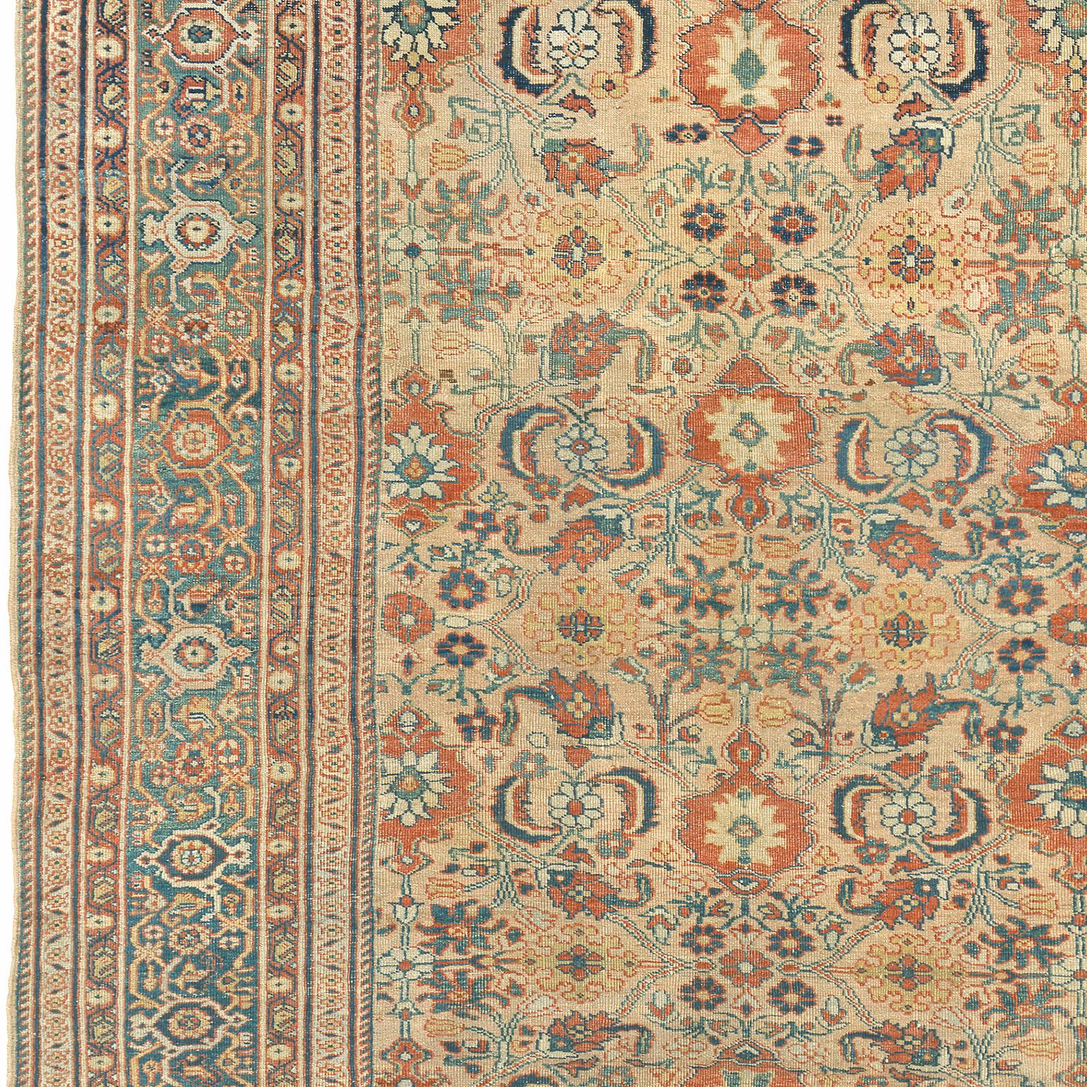 Wool Late 19th Century Persian Sultanabad Rug For Sale