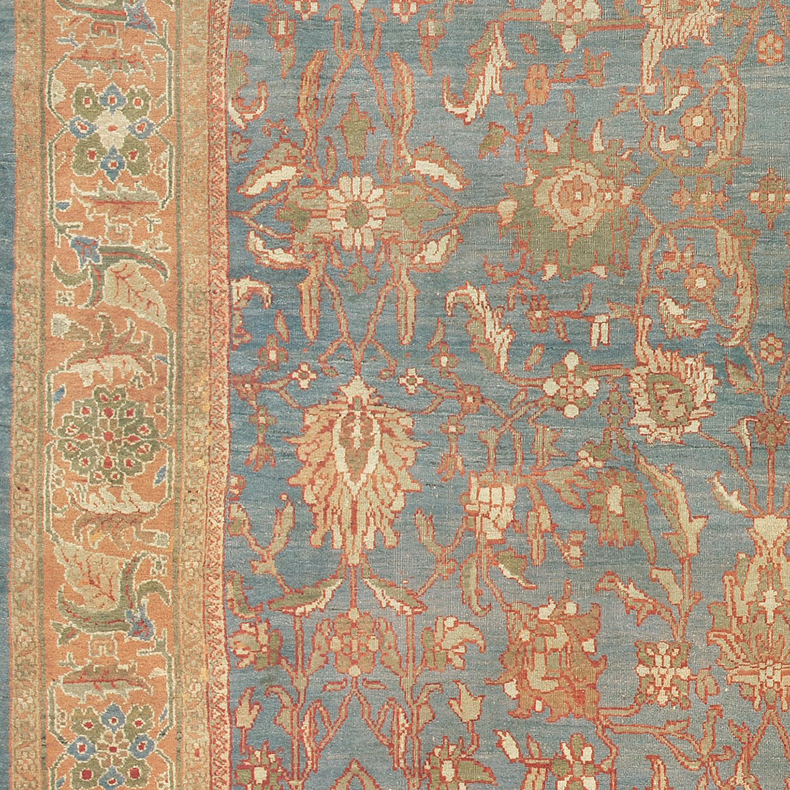 Alfombra persa Sultanabad de finales del siglo XIX en Bueno estado para la venta en New York, NY
