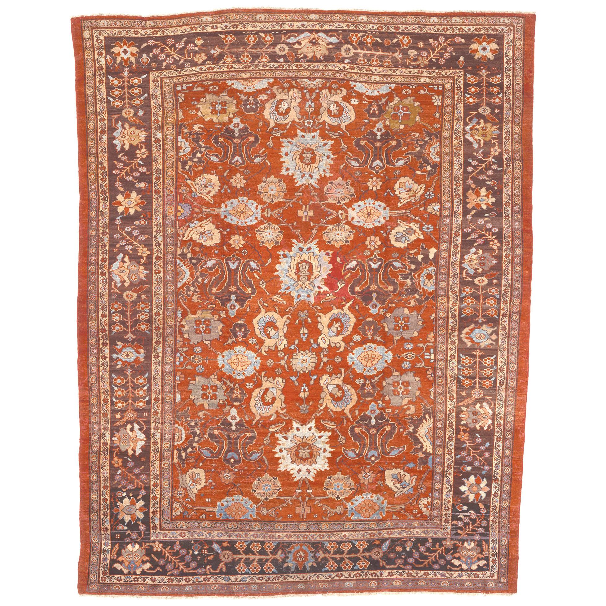 Late 19th Century Persian Sultanabad Rug For Sale