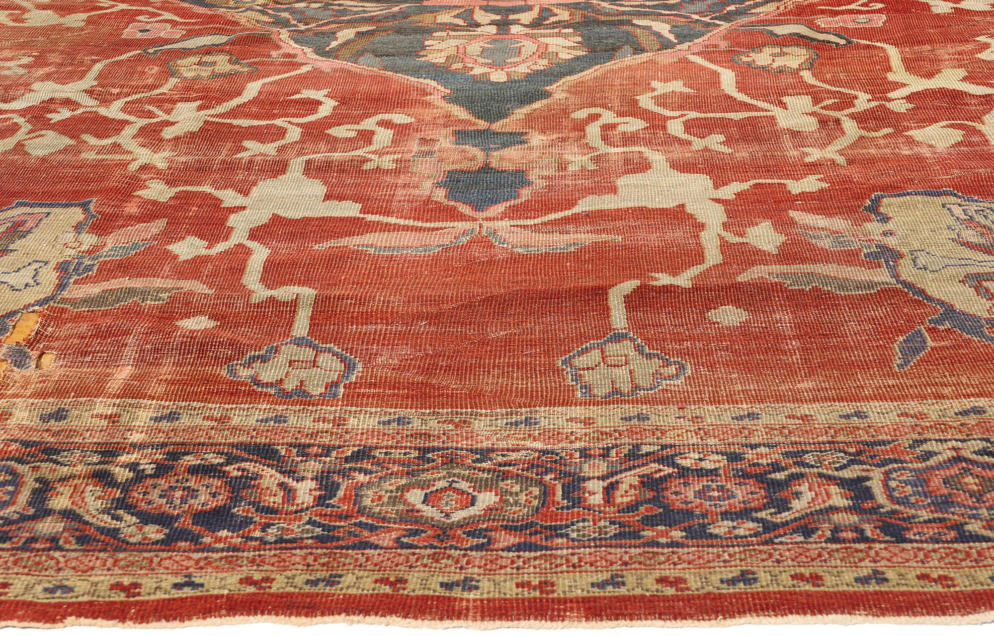 Persiano Tappeto persiano Sultanabad Rugs della fine del XIX secolo con stile moderno in vendita