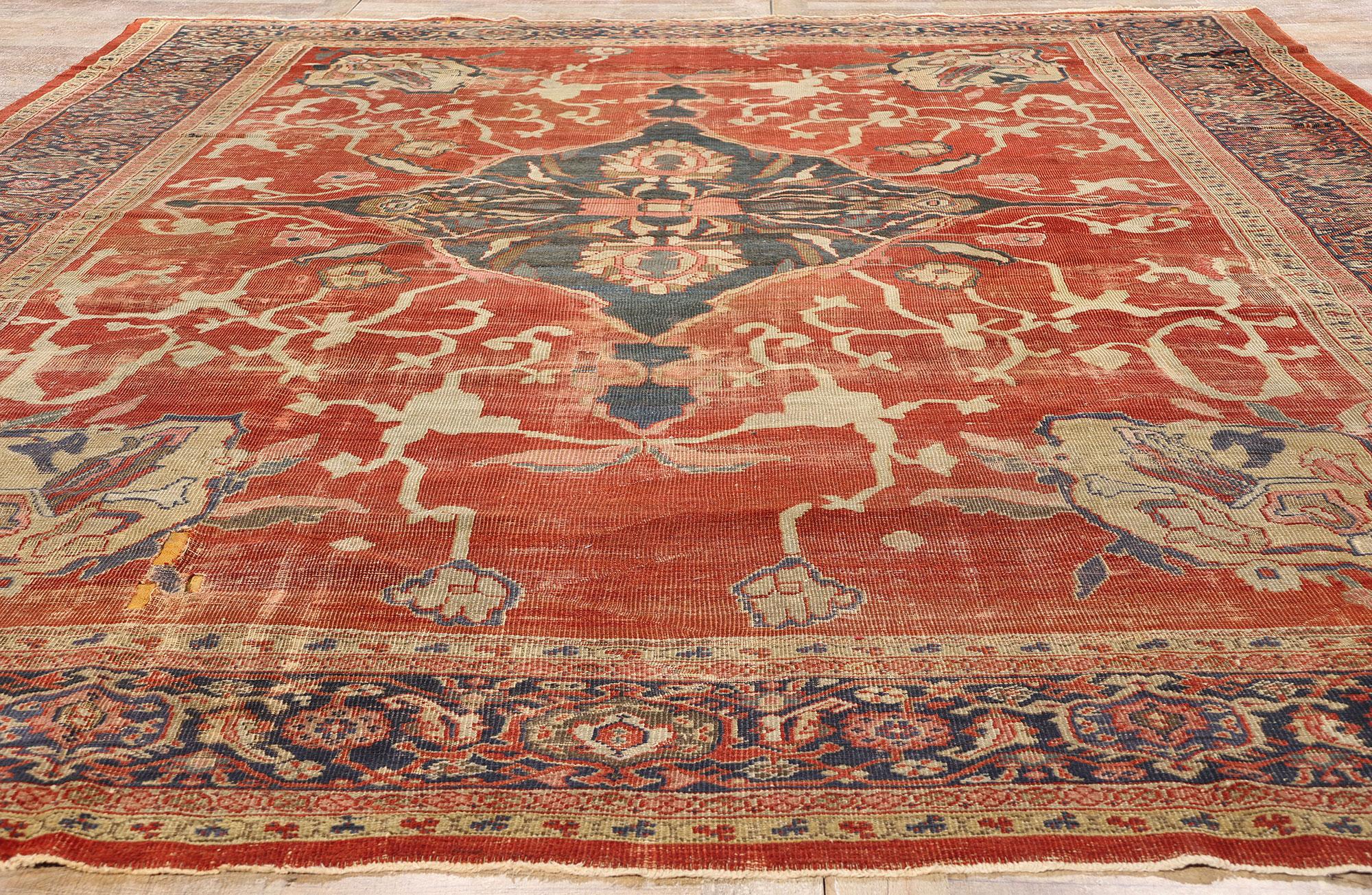 Tappeto persiano Sultanabad Rugs della fine del XIX secolo con stile moderno in vendita 1