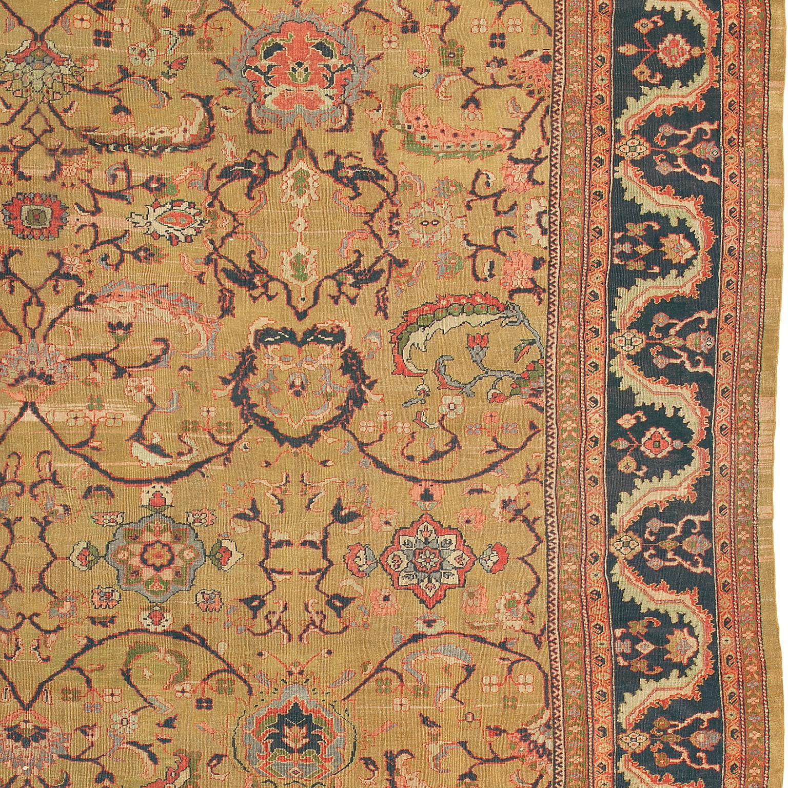 Wool Late 19th Century Persian Sultanabad Ziegler Rug For Sale
