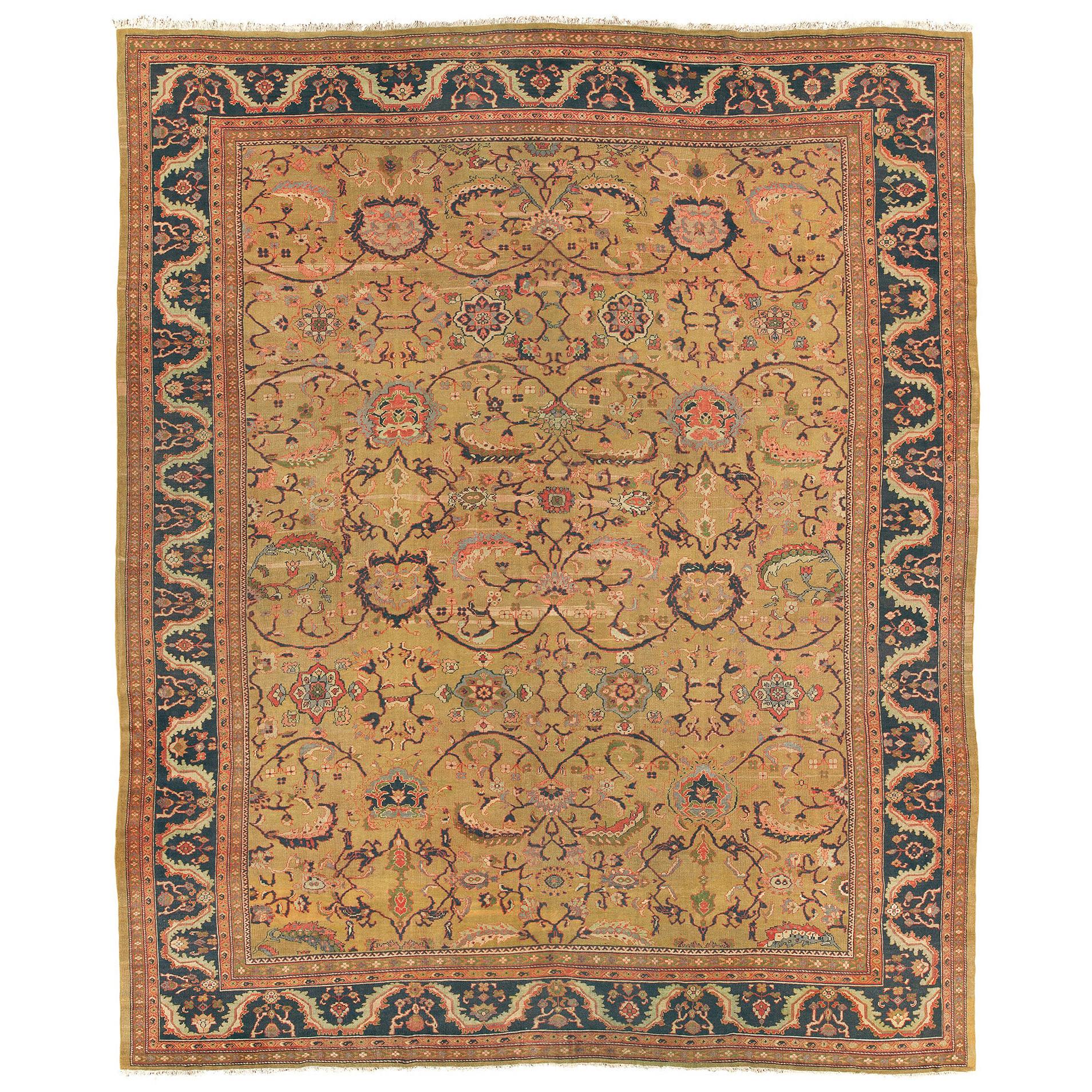 Late 19th Century Persian Sultanabad Ziegler Rug For Sale