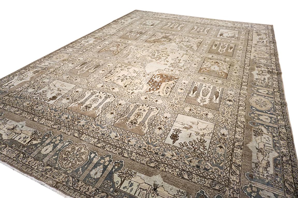 Alfombra persa tabriz de finales del siglo XIX 12' 3