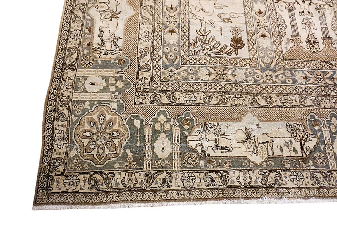 Alfombra persa de Tabriz de finales del siglo XIX en Bueno estado para la venta en New York, NY