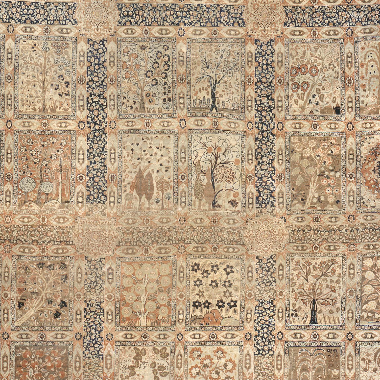 Hand-Woven Late 19th Century Persian Tabriz Rug For Sale