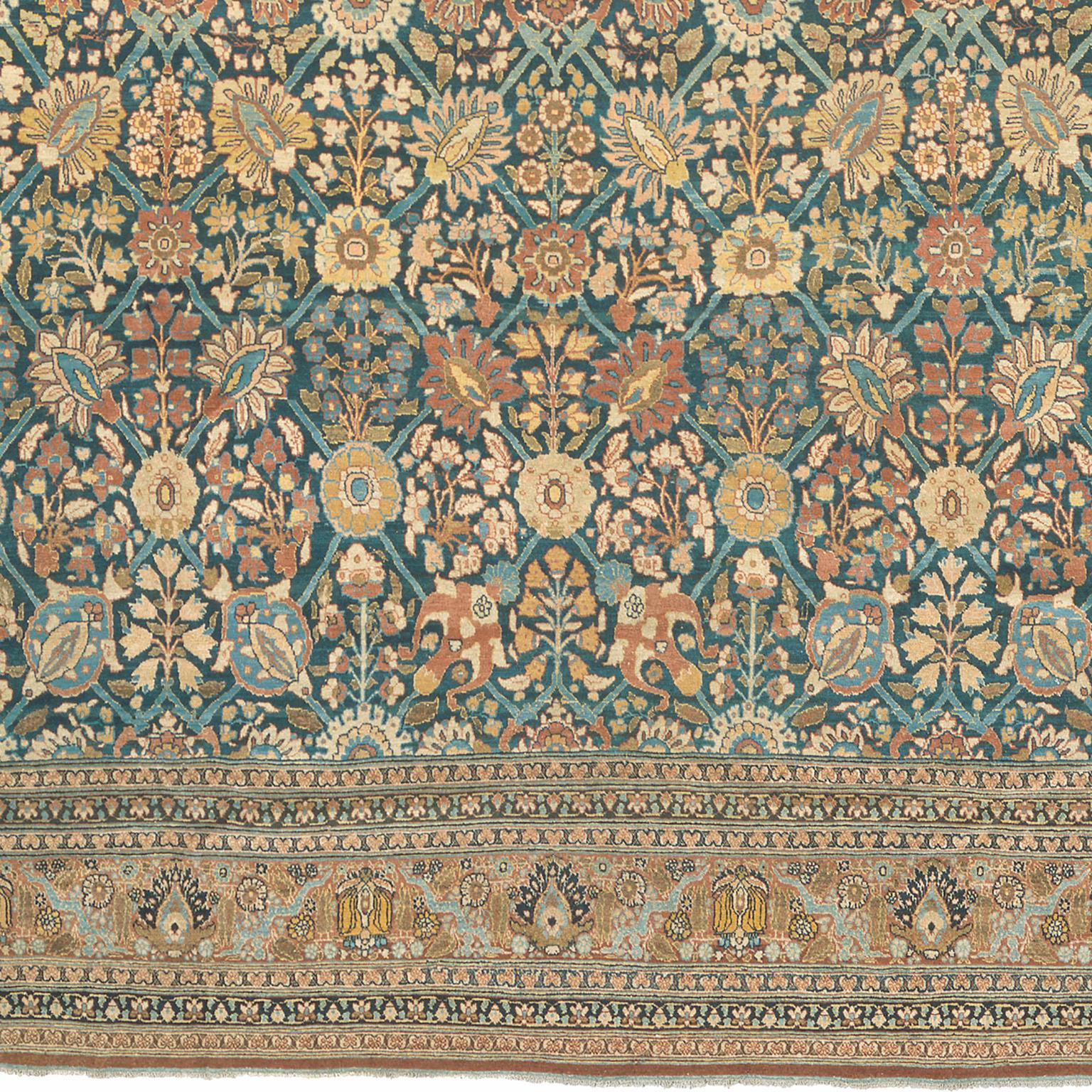 Late 19th Century Persian Tabriz Rug In Good Condition In New York, NY