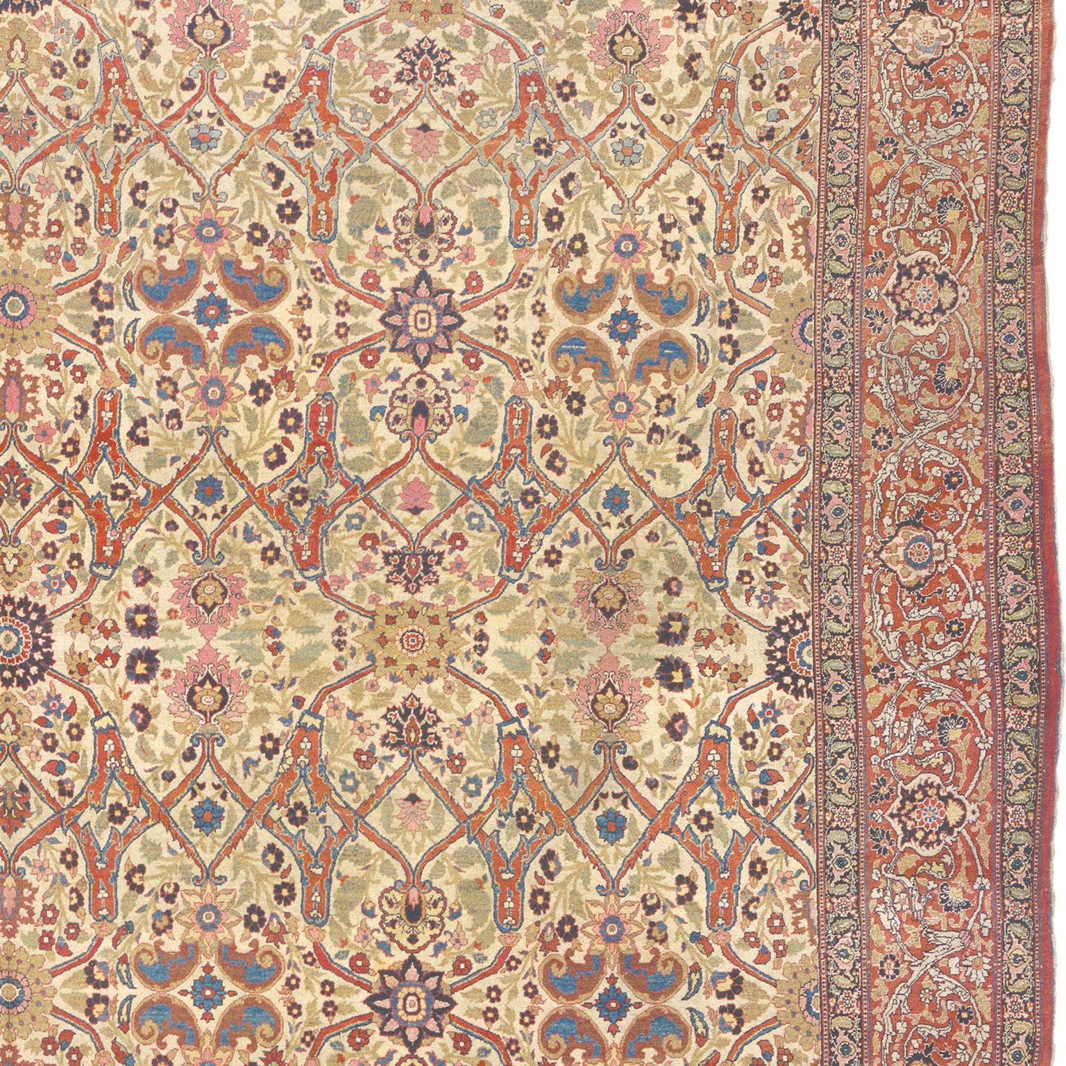 Tappeto persiano Tabriz della fine del XIX secolo In condizioni buone in vendita a New York, NY