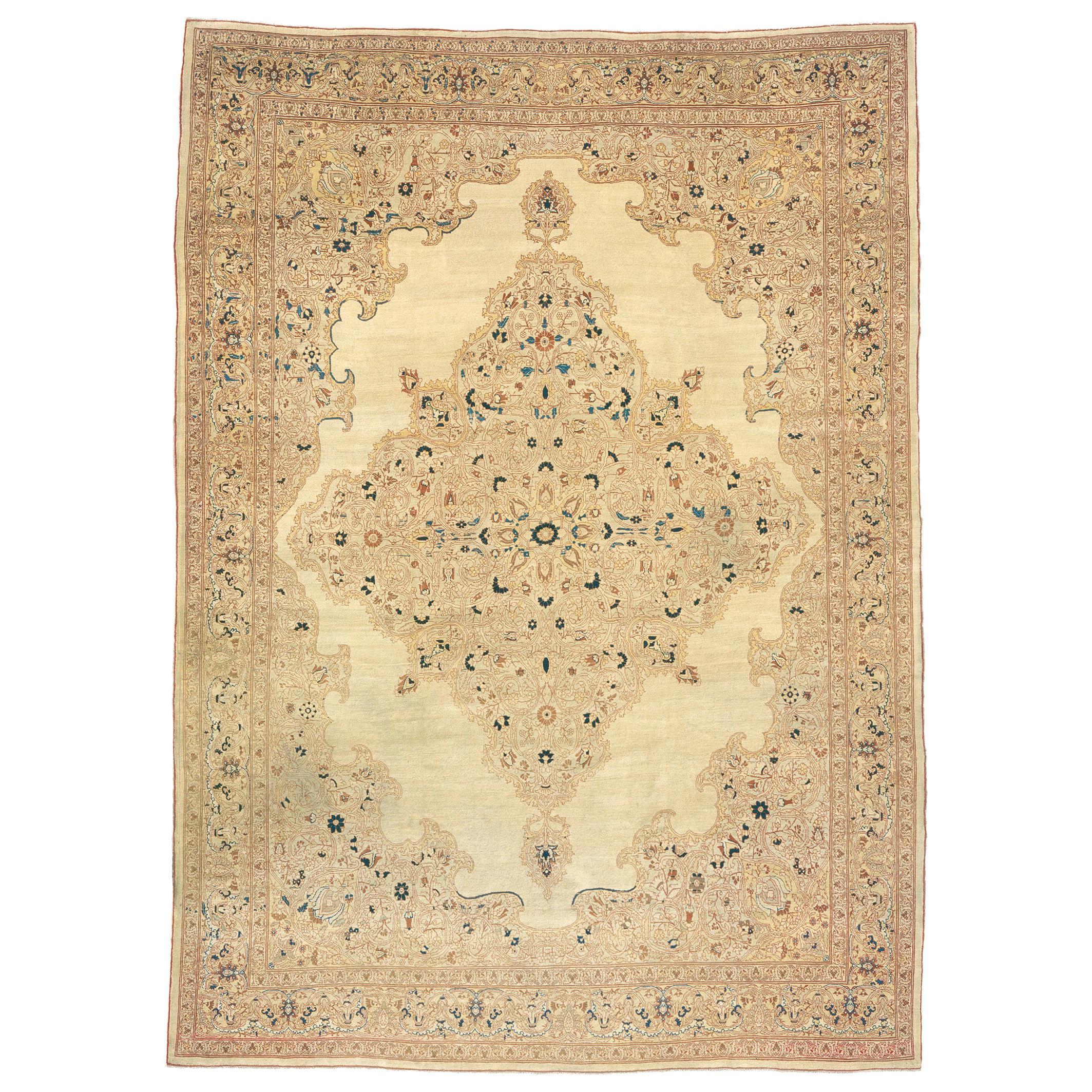 Late 19th Century Persian Tabriz Rug For Sale