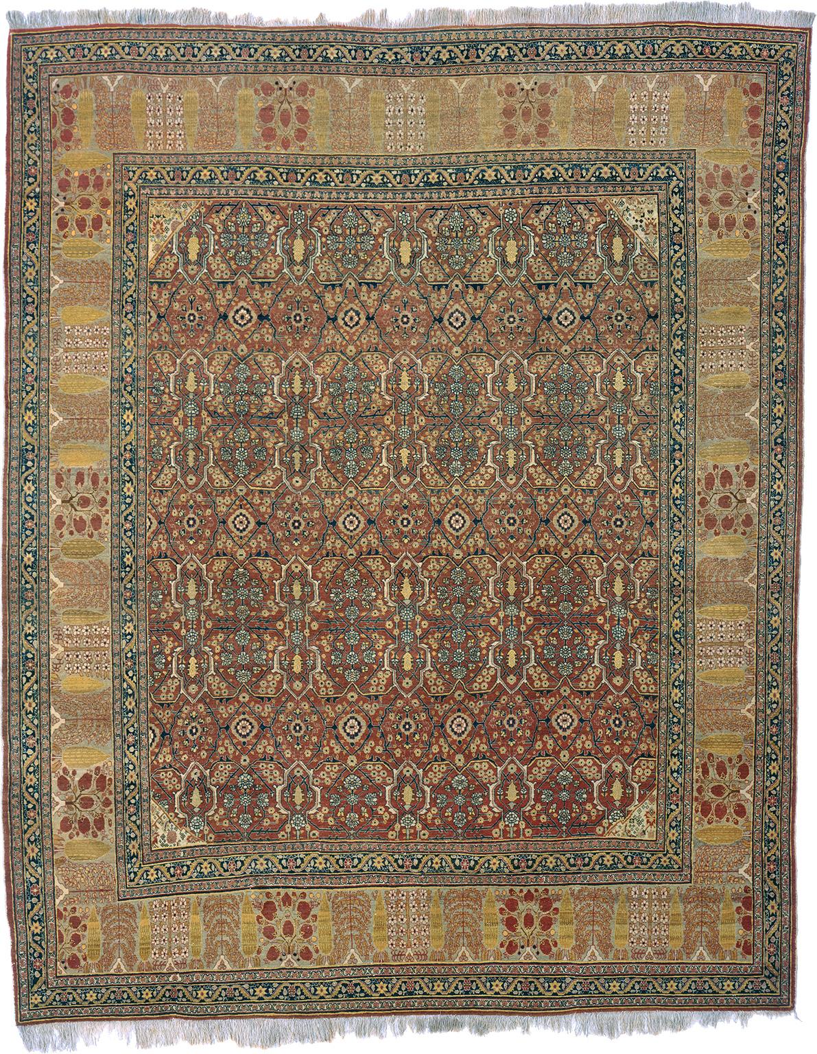 Late 19th Century Persian Tabriz Rug For Sale