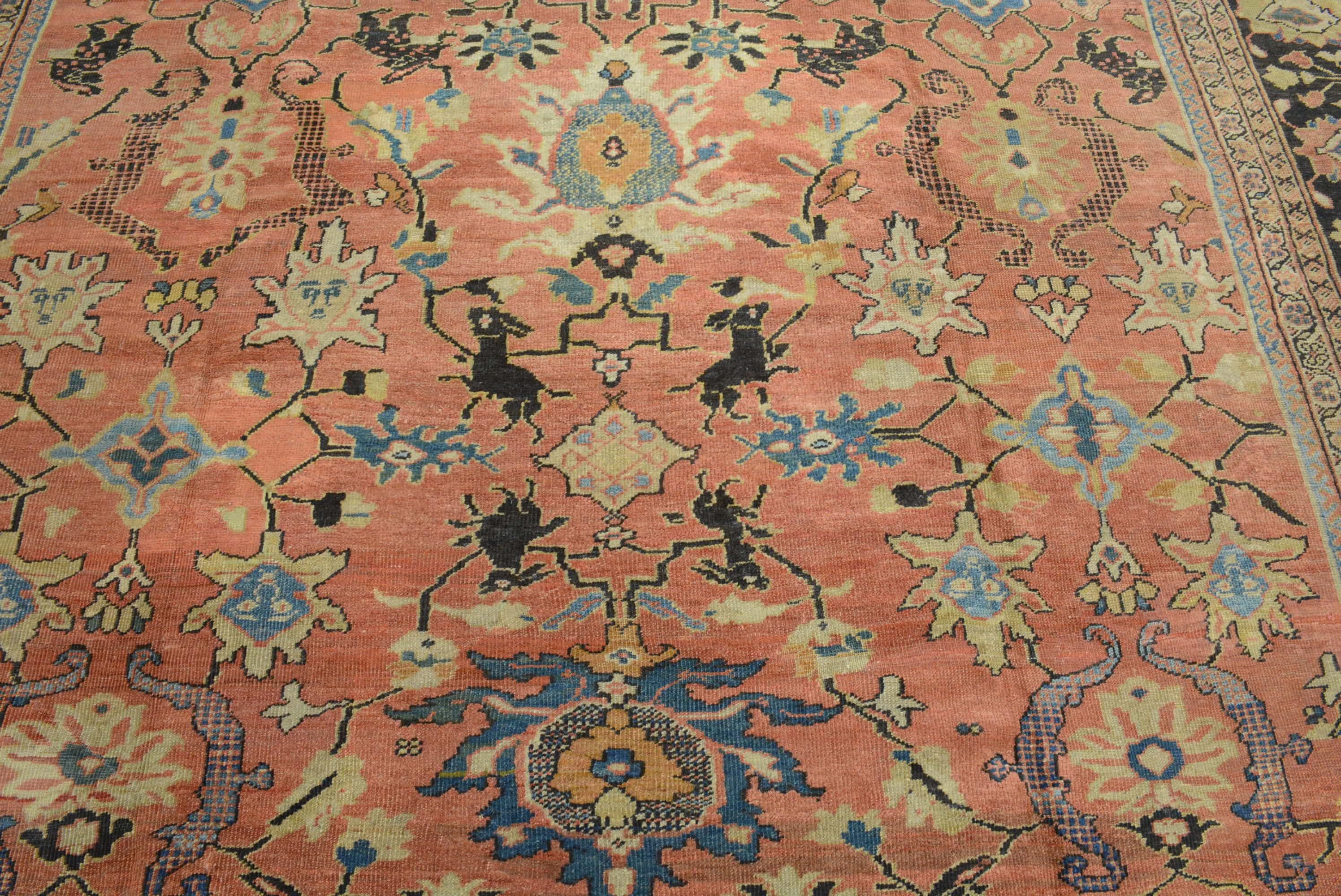 Sultanabad Tappeto persiano Ziegler Mahal della fine del XIX secolo in vendita
